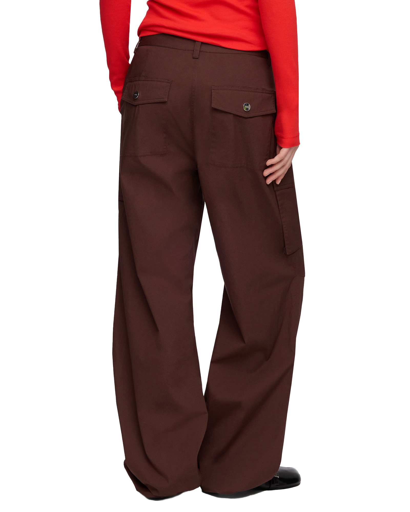 GANNI・ガニー - カーゴパンツ STRETCH COTTON POCKET CARGO PANTS / CHICORY COFFEE