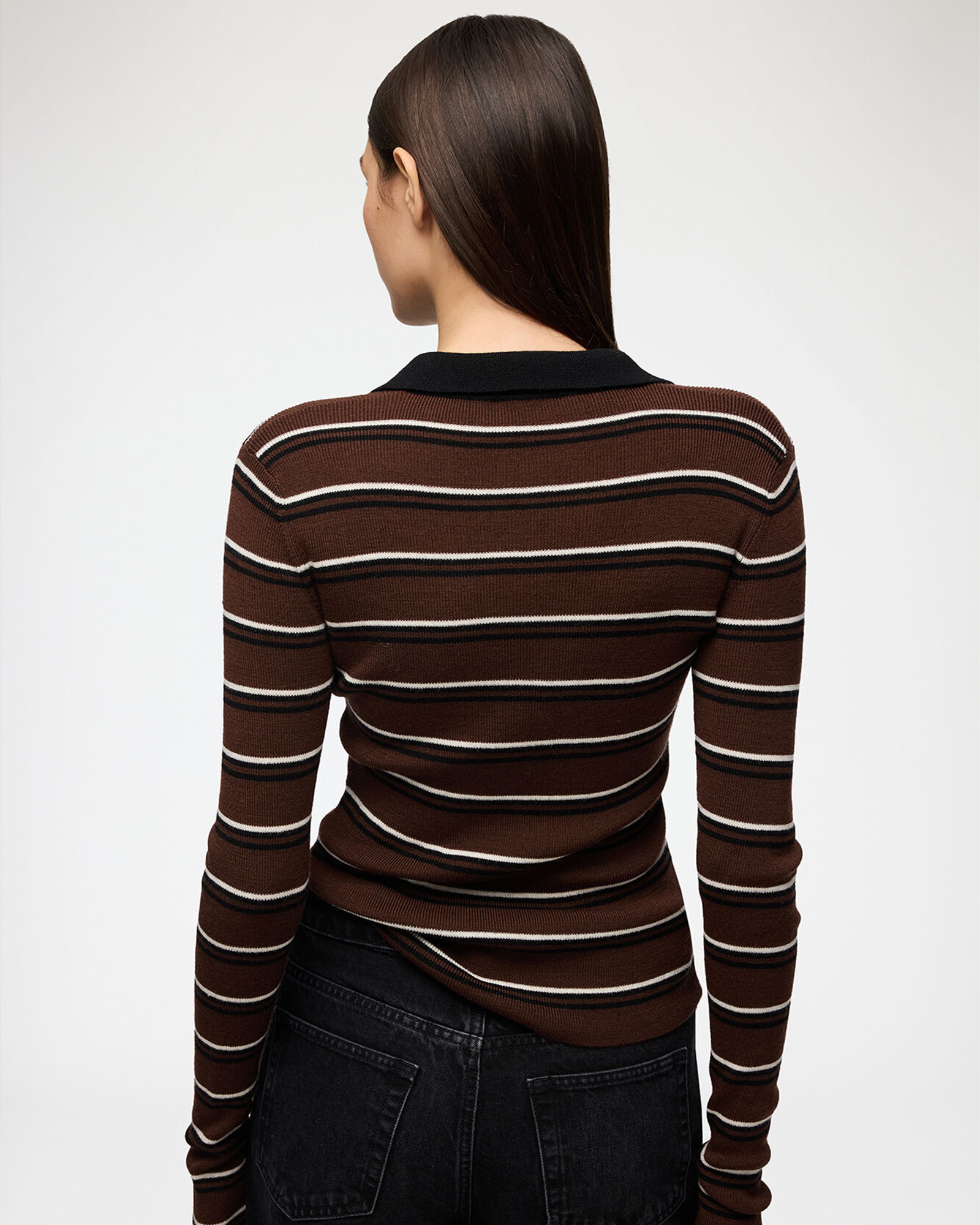 GANNI・ガニー - ポロシャツ MINI RIBBED MERINO POLO / MULTI COLOR
