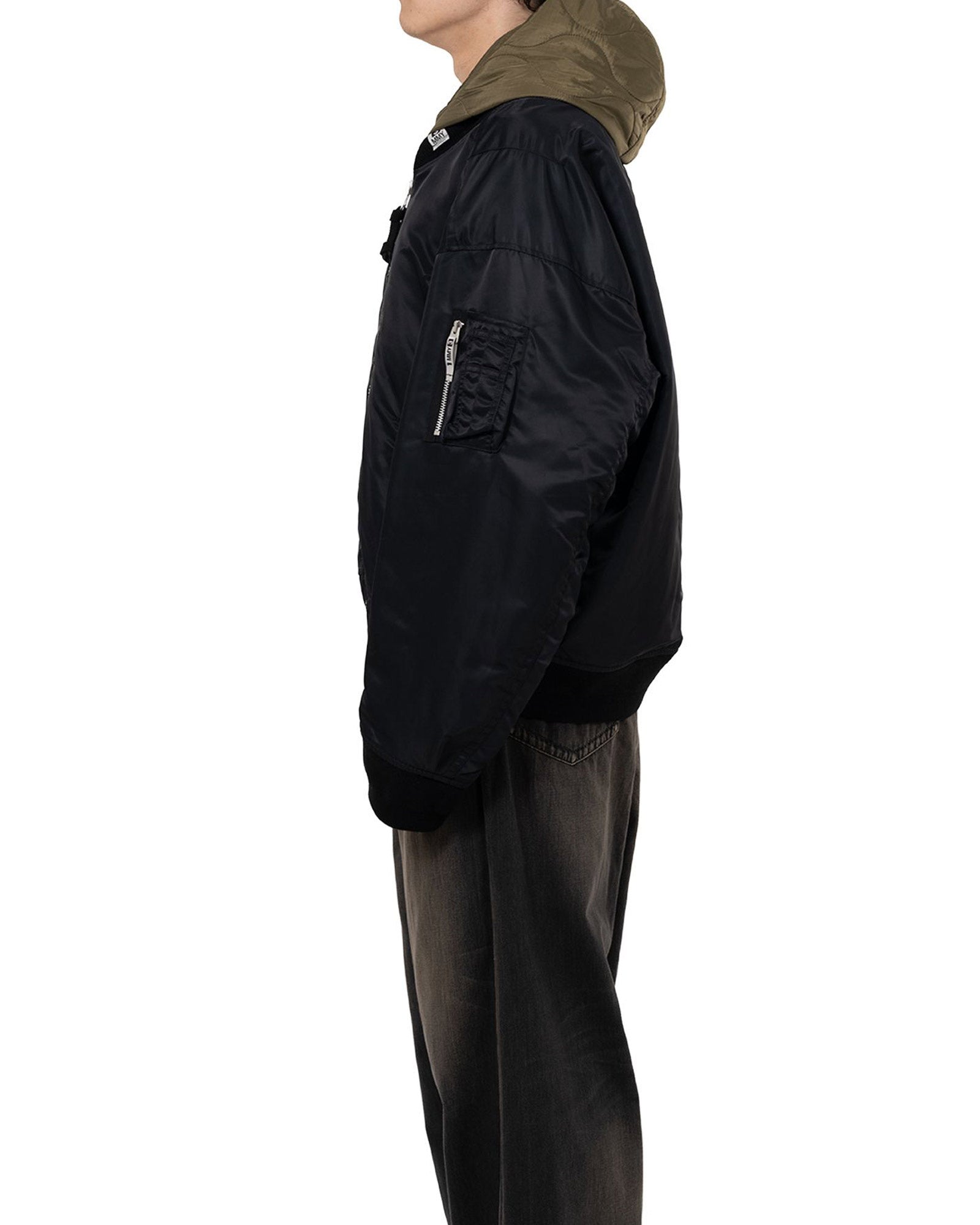 MIHARA YASUHIRO・Yasuhiro Mihara -  HOODED BOMBER JACKET / BLACK