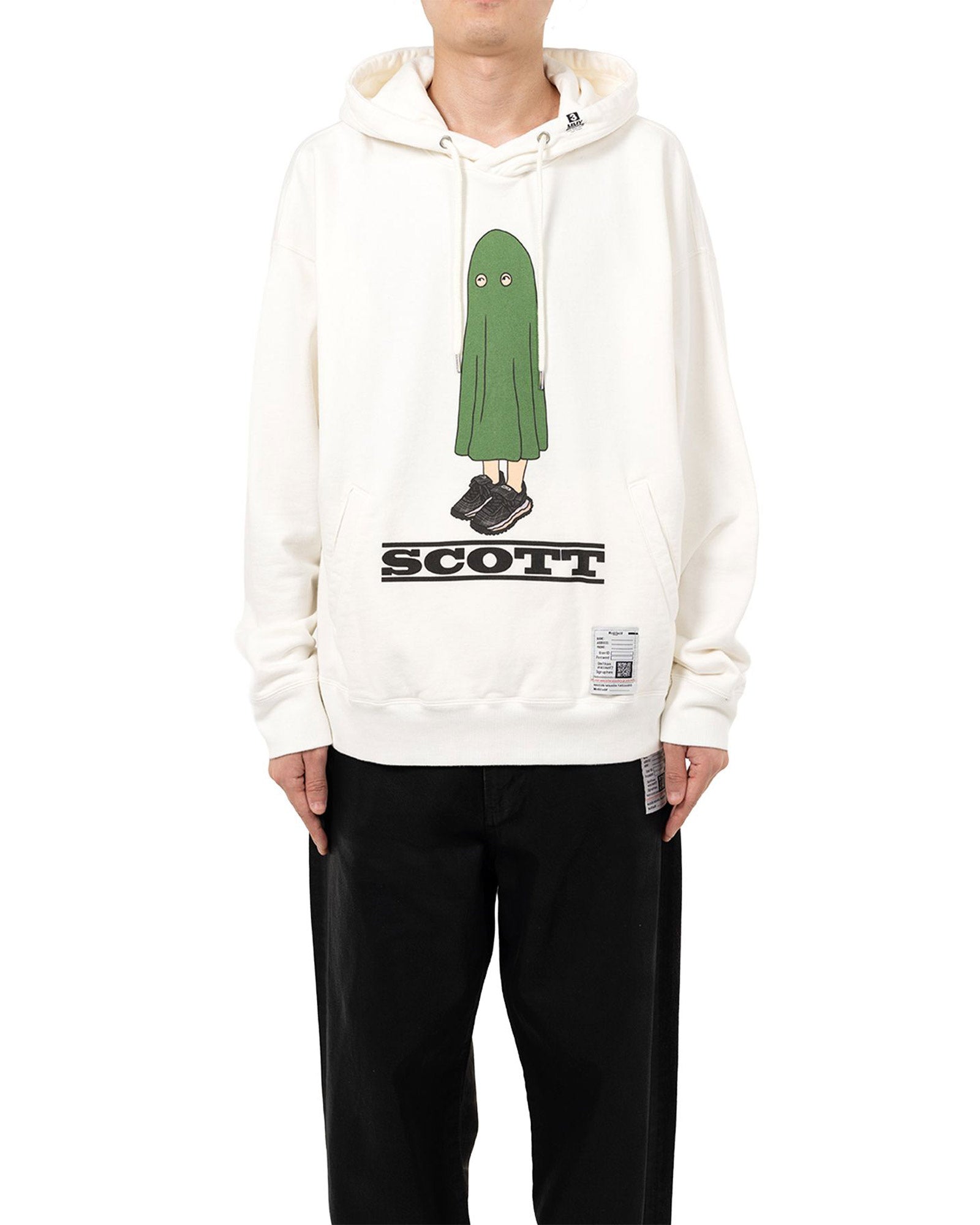 MIHARA YASUHIRO (ミハラヤスヒロ) SCOTT PRINTED HOODIE / WHITE