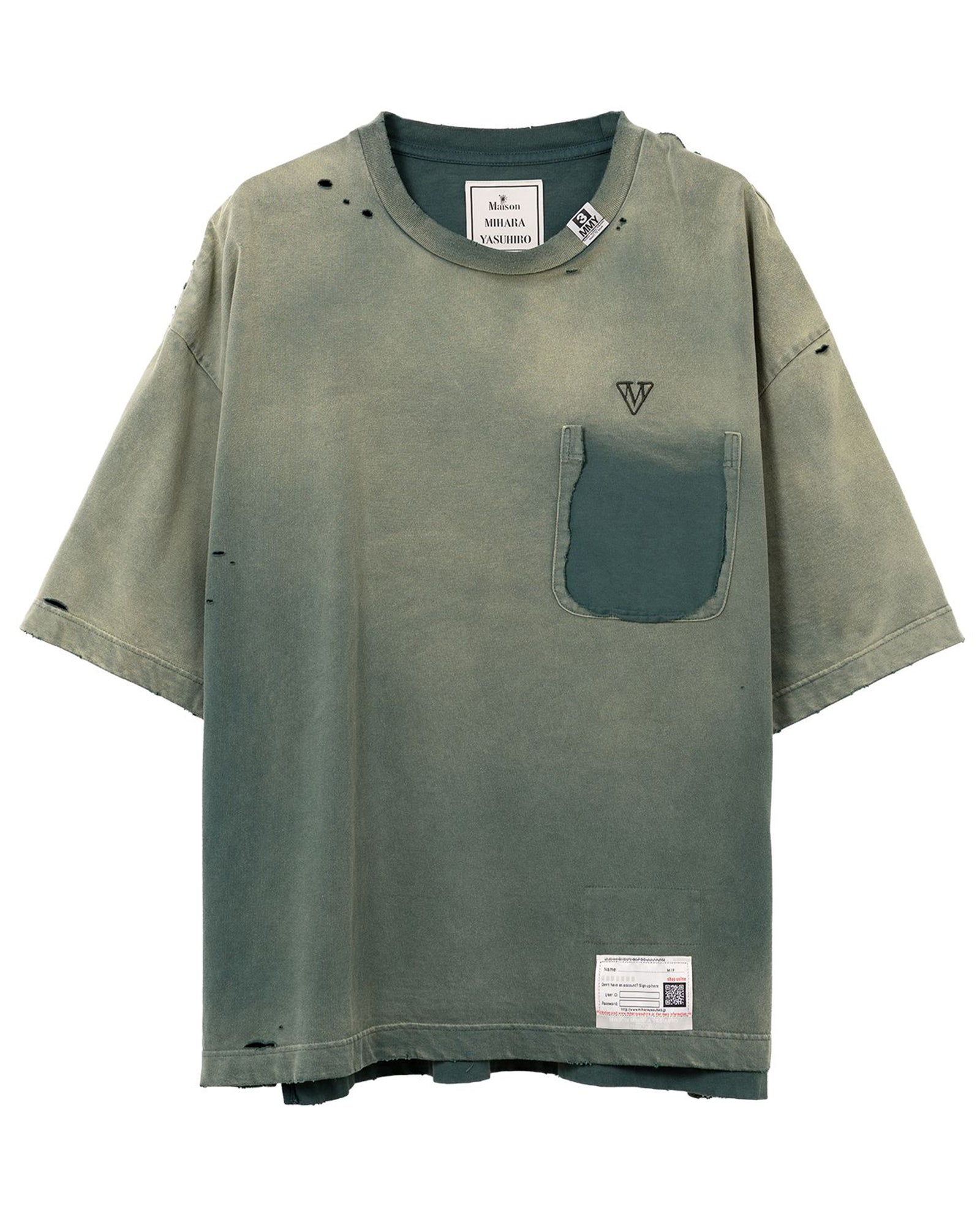 MIHARA YASUHIRO・ミハラヤスヒロ - Tシャツ・カットソー SUN FADED TEE / GREEN