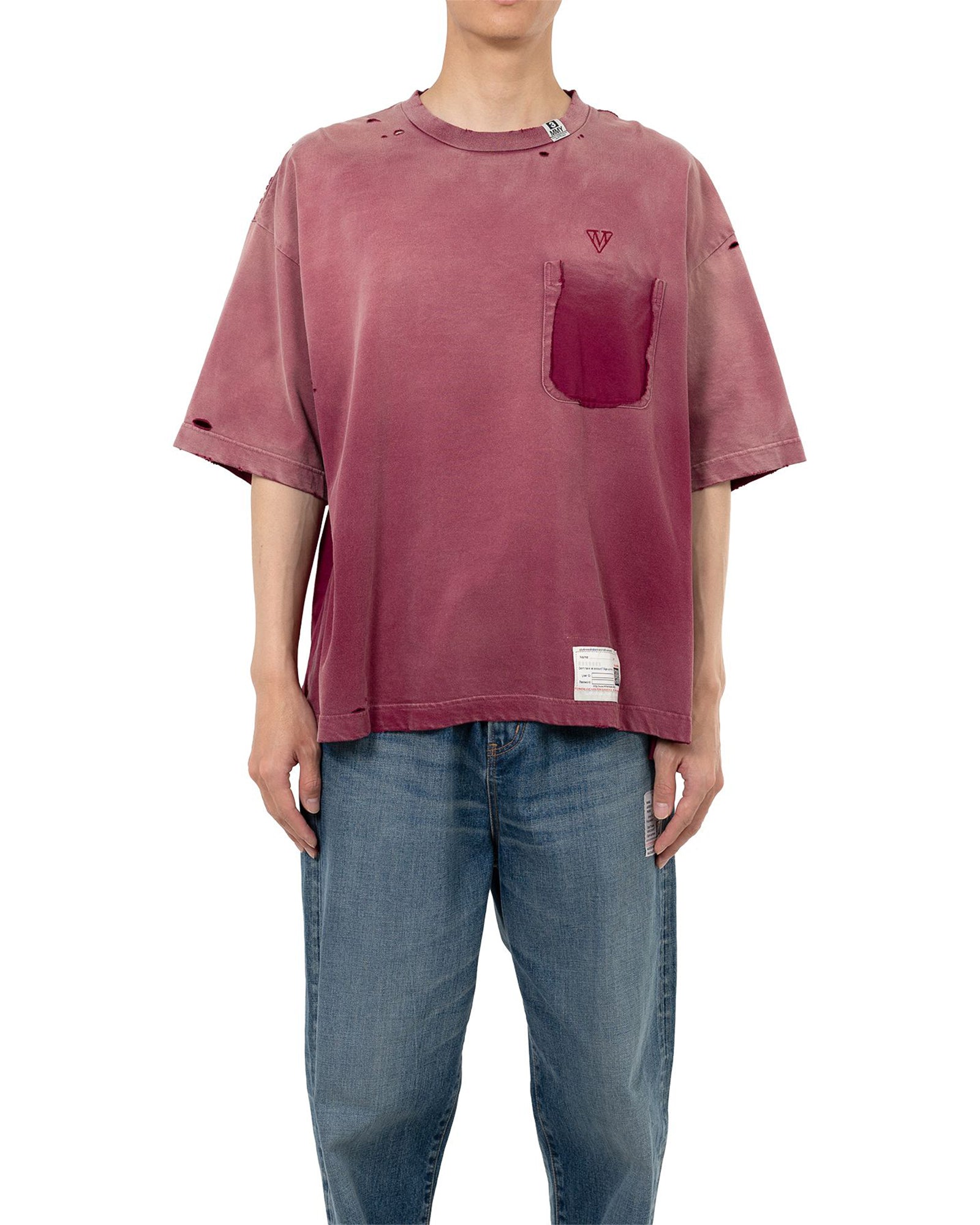 すぐ届く【MIHARA YASUHIRO】人気デザイン SUN FADED TEE MIHARA YASUHIRO(ミハラ ヤスヒロ) SUN FADED TEE / BORDEAUX