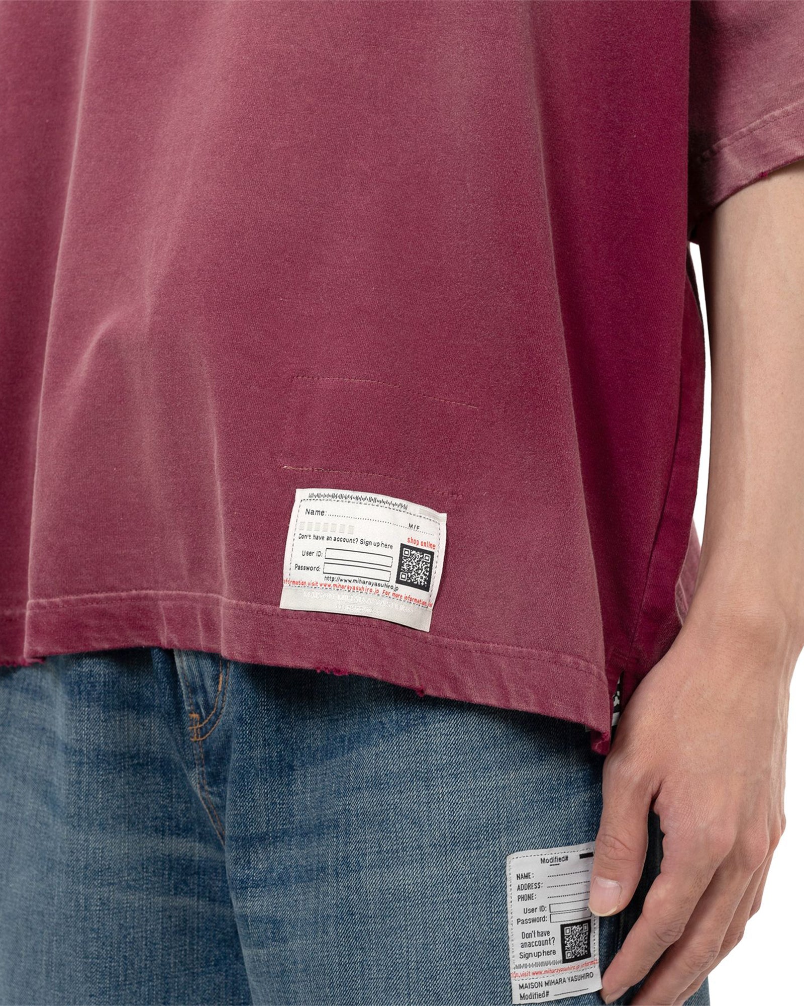 MIHARA YASUHIRO・Yasuhiro Mihara -  SUN FADED TEE / BORDEAUX