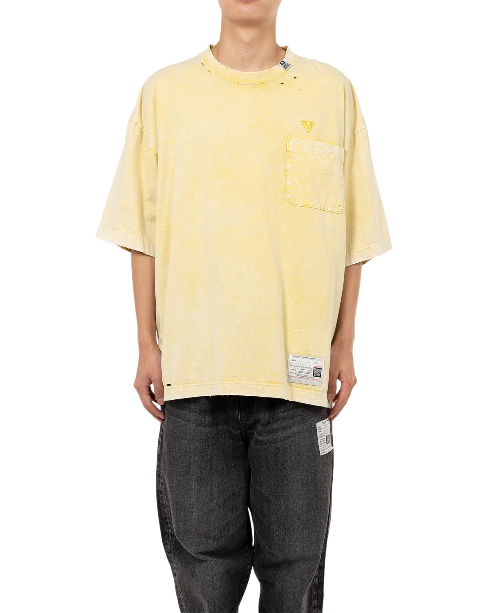 MIHARA YASUHIRO・ミハラヤスヒロ - Tシャツ・カットソー BLEACHED TEE / YELLOW