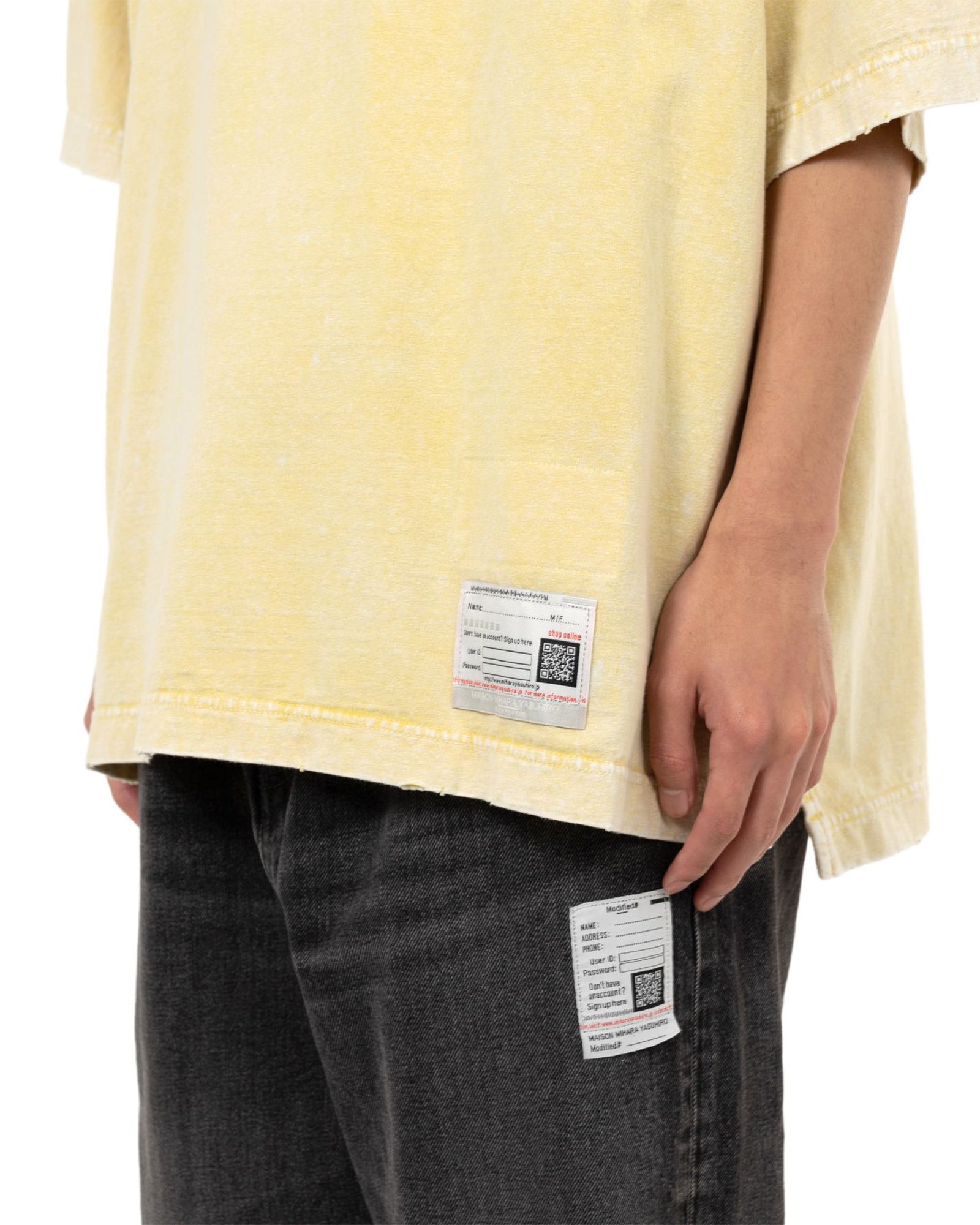 MIHARA YASUHIRO・ミハラヤスヒロ - Tシャツ・カットソー BLEACHED TEE / YELLOW