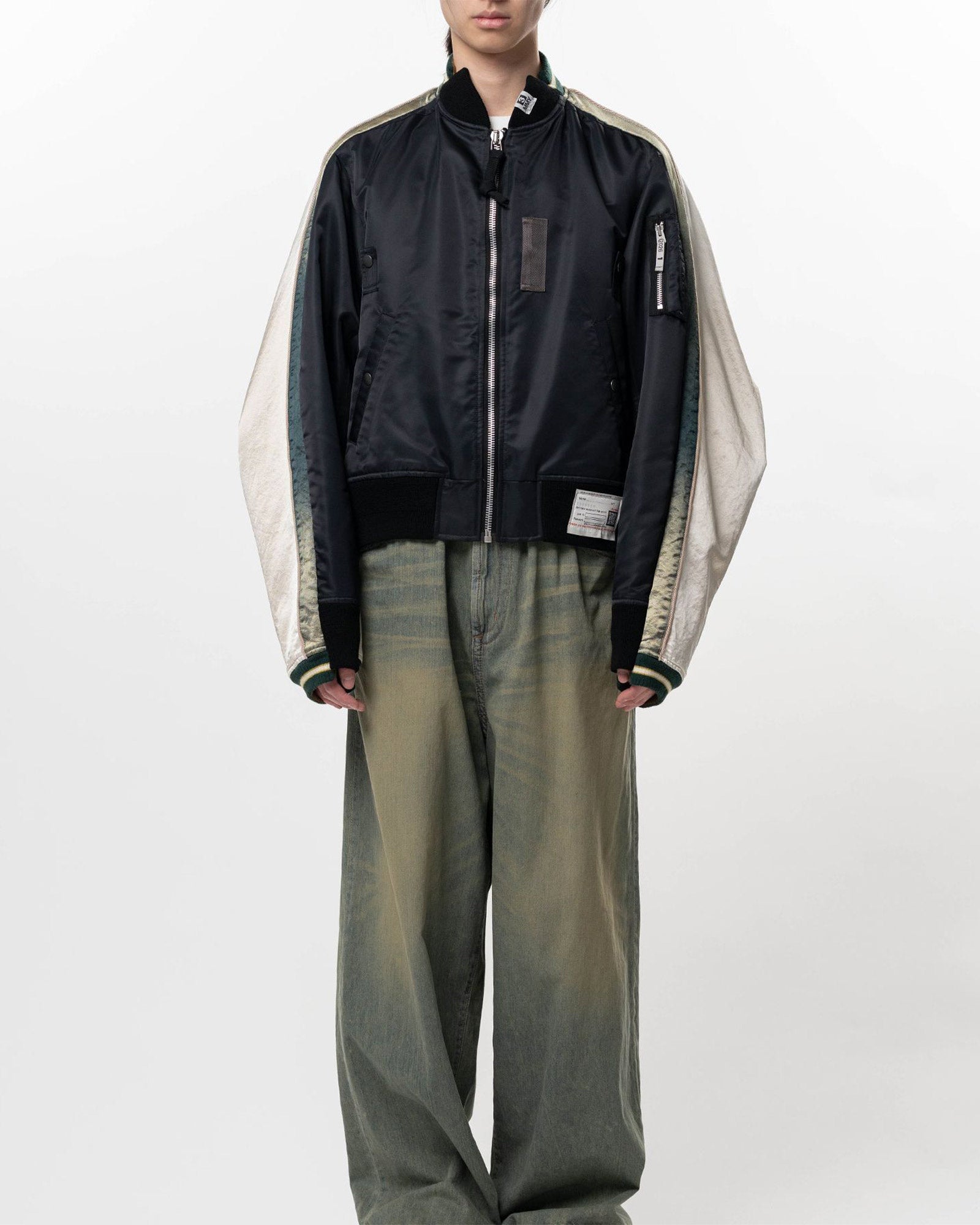 MIHARA YASUHIRO・ミハラヤスヒロ - ジャケット COMBINED MA-1×SUKAJAN / BLACK