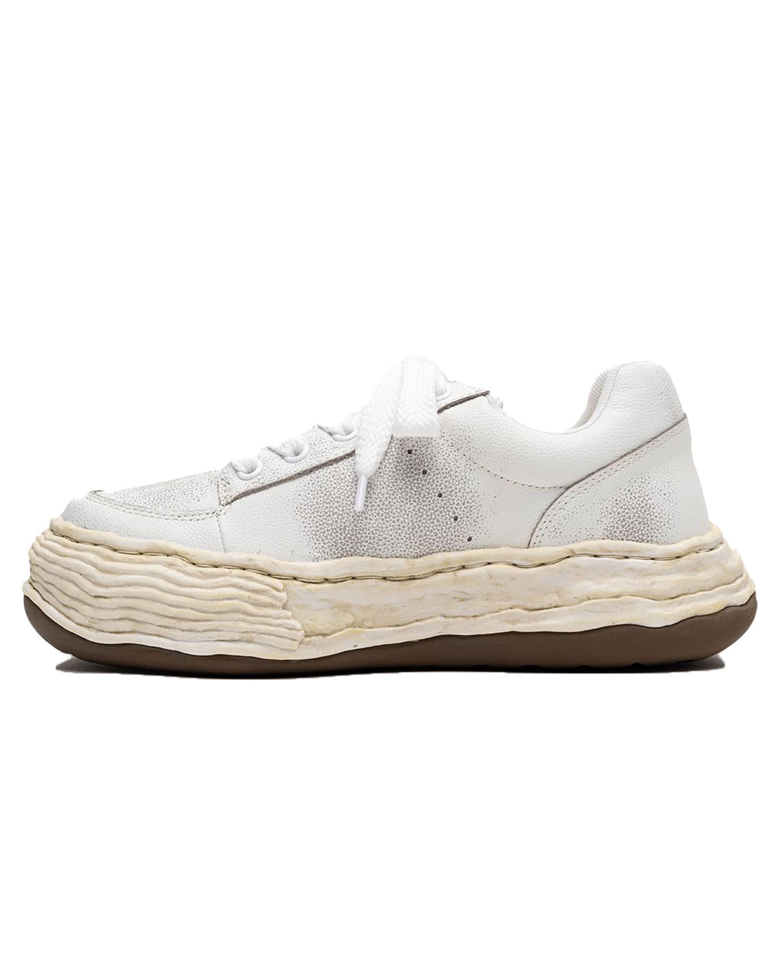 MIHARA YASUHIRO・ミハラヤスヒロ - ローカットスニーカー OLIVER SHRINK LEATHER / WHITE