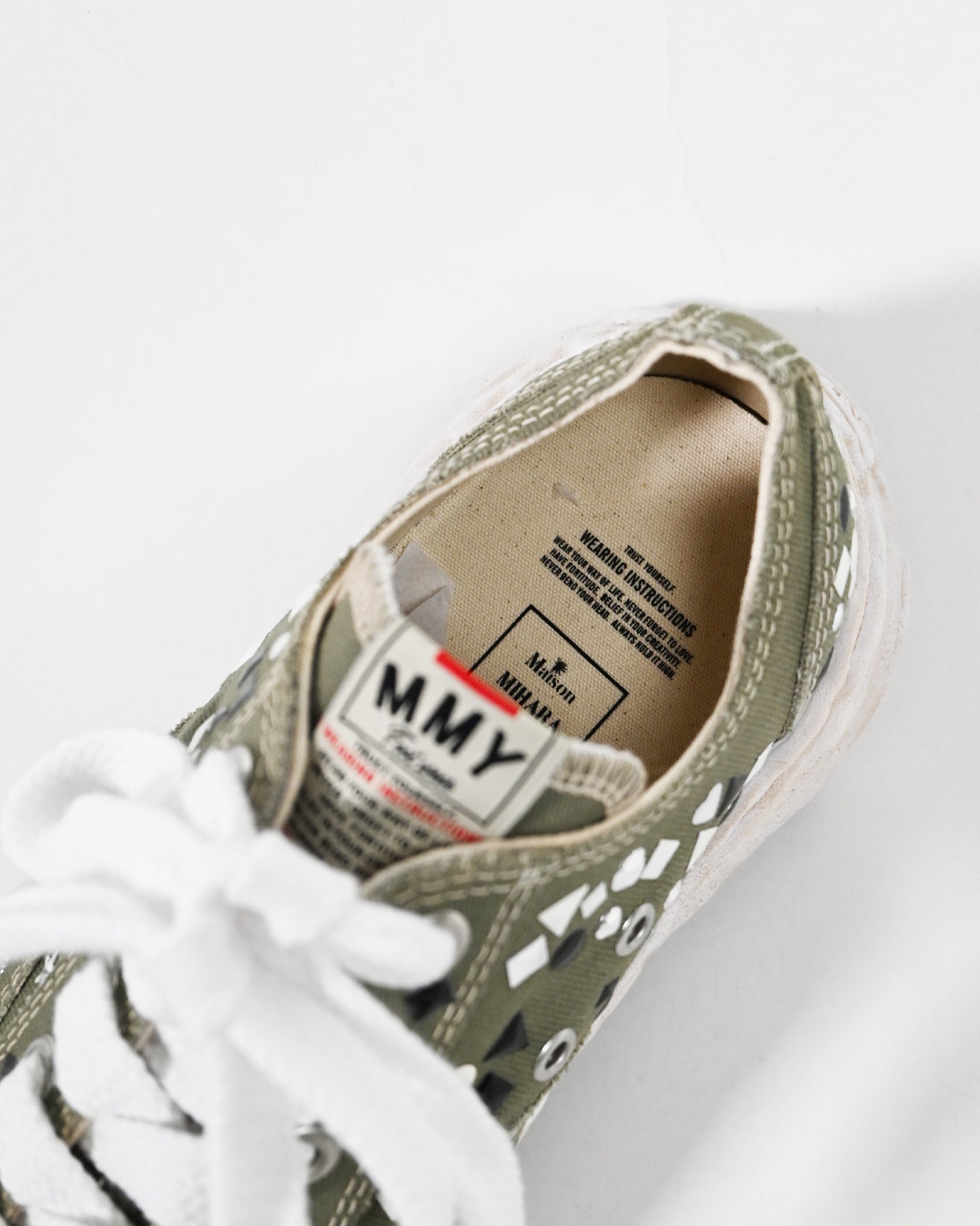 MIHARA YASUHIRO・Yasuhiro Mihara -  PETERSON23 / ORIGINAL SOLE EMBELLISHED CANVAS LOW-TOP SNEAKER / GREEN