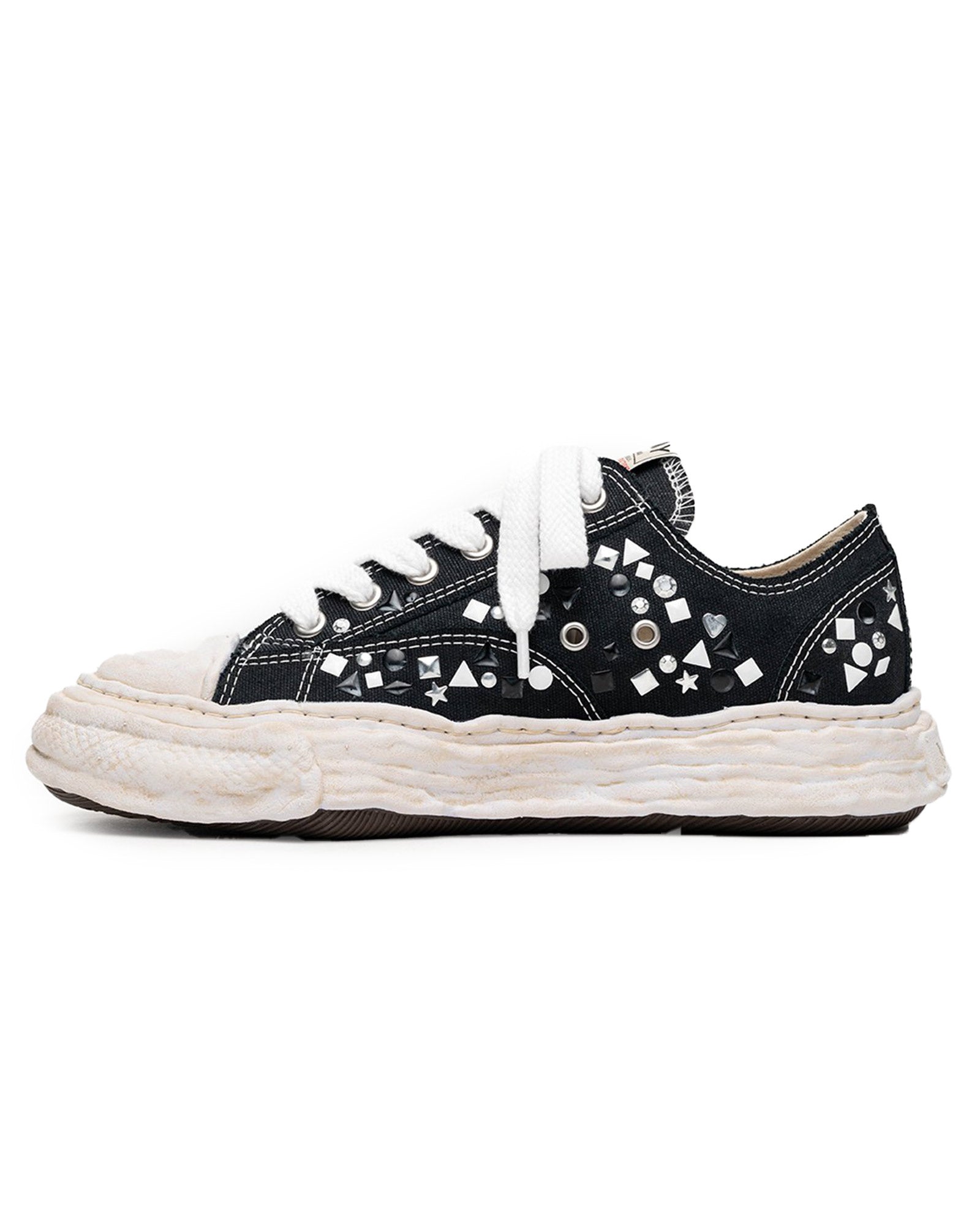 MIHARA YASUHIRO・Yasuhiro Mihara -  PETERSON23 / ORIGINAL SOLE EMBELLISHED CANVAS LOW-TOP SNEAKER / BLACK