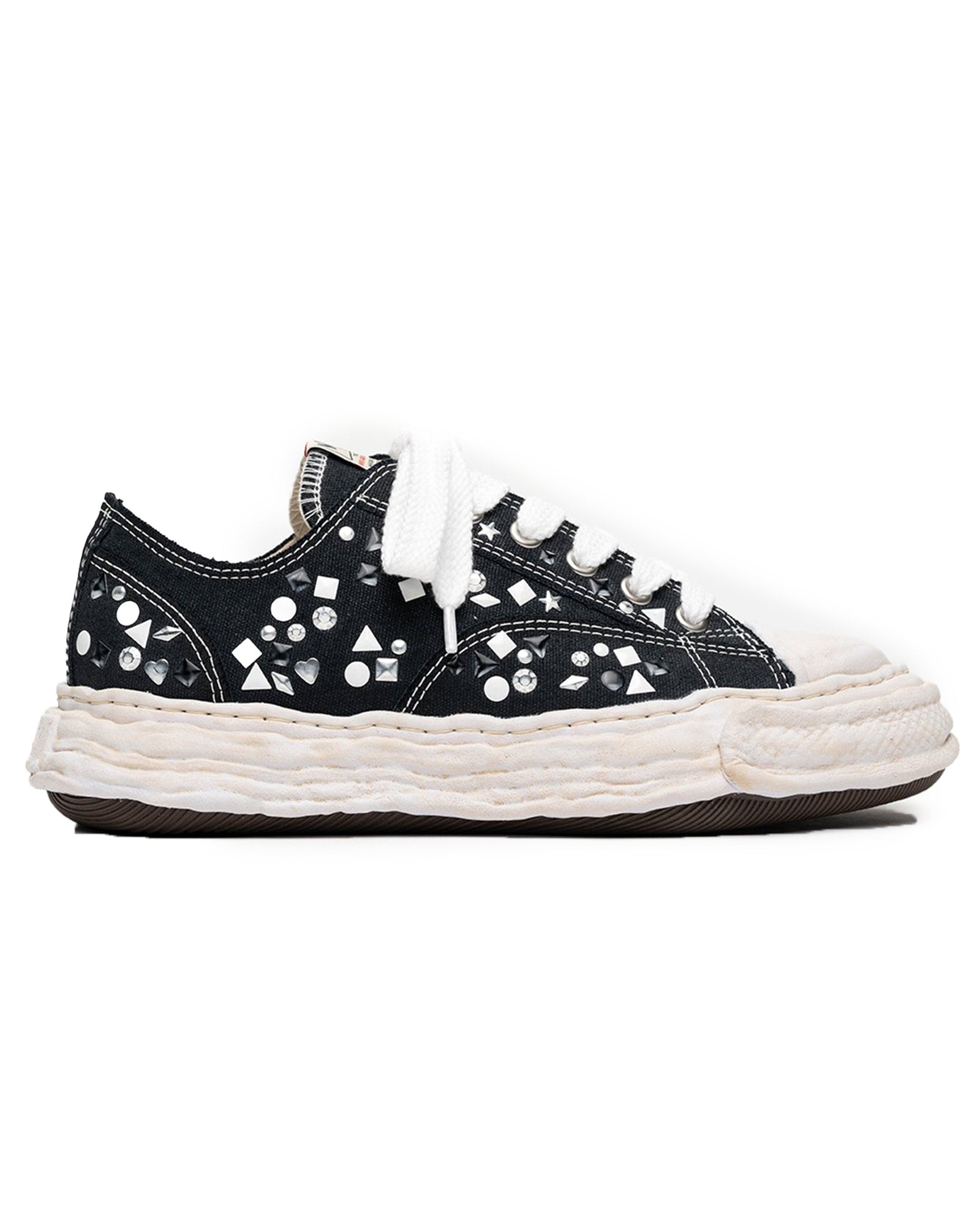 PETERSON23 / ORIGINAL SOLE EMBELLISHED CANVAS LOW-TOP SNEAKER / BLACK