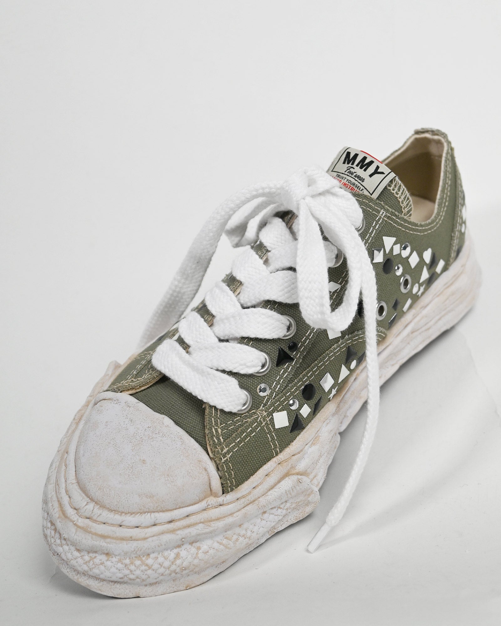 MIHARA YASUHIRO・Yasuhiro Mihara -  PETERSON23 / ORIGINAL SOLE EMBELLISHED CANVAS LOW-TOP SNEAKER / GREEN