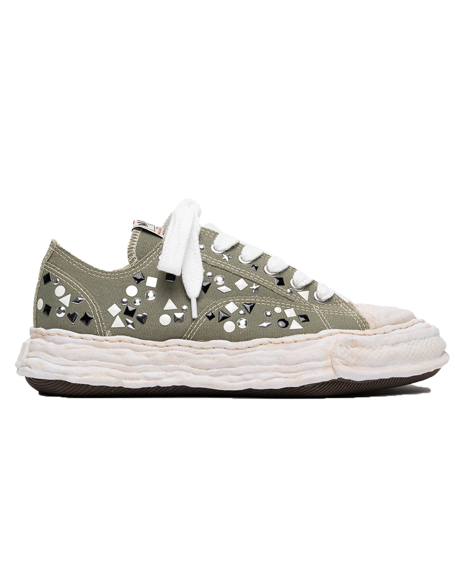 PETERSON23 / ORIGINAL SOLE EMBELLISHED CANVAS LOW-TOP SNEAKER / GREEN