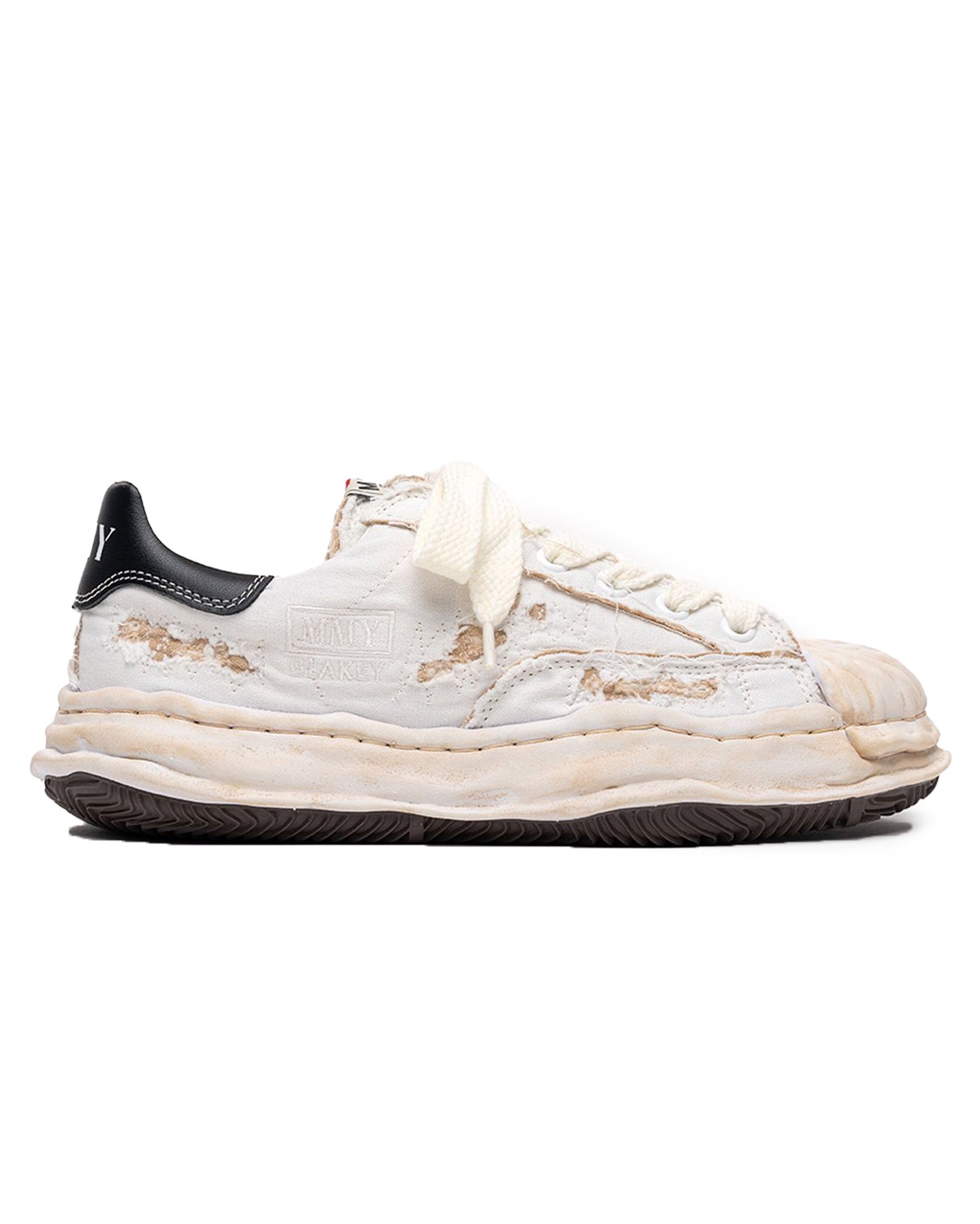 BLAKEY / ORIGINAL SOLE RIPPING AND OVER DYEING CANVAS LOW / WHITE