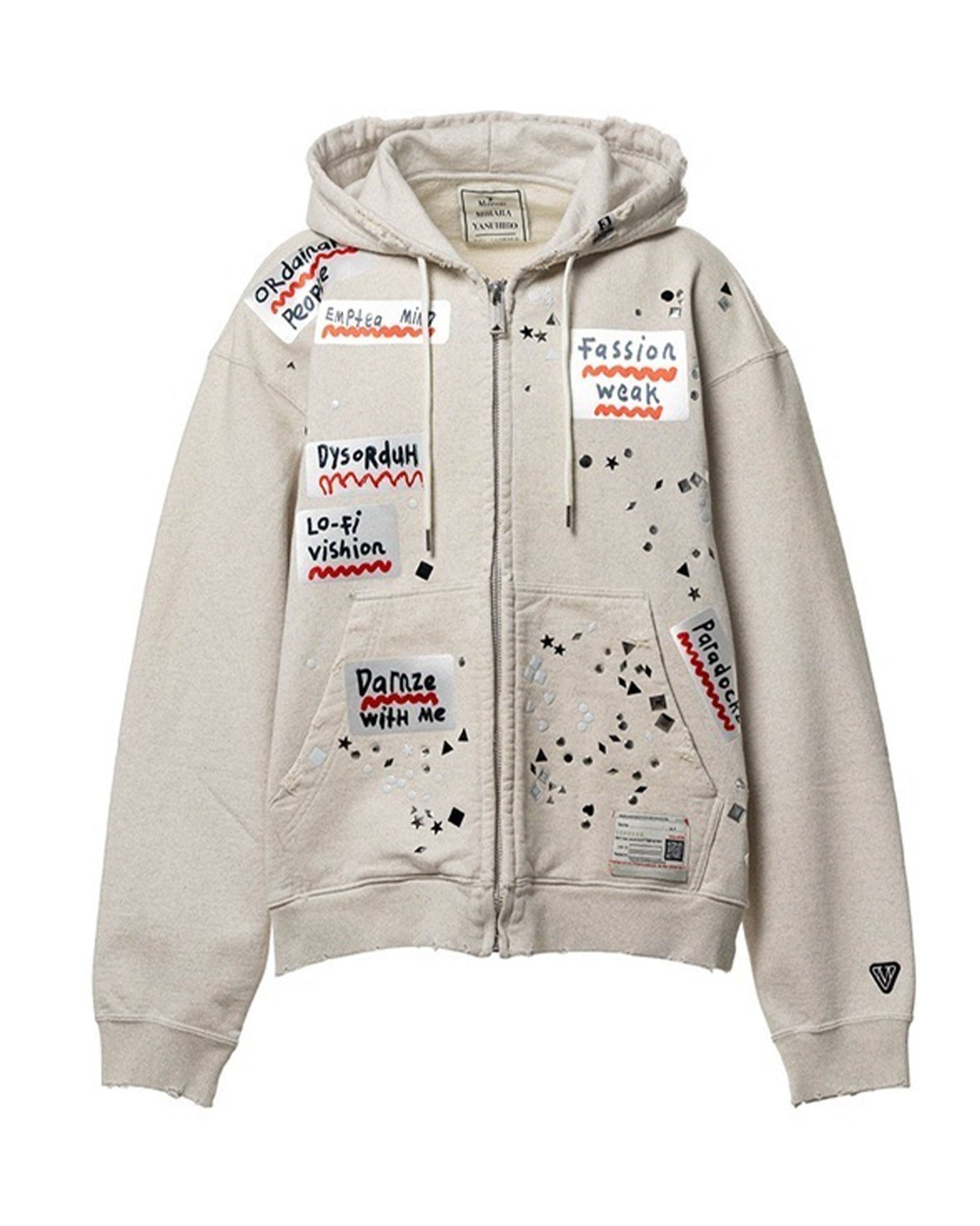 MIHARA YASUHIRO・Yasuhiro Mihara -  "EMBELLISHED STICKER PARKA" / WHITE