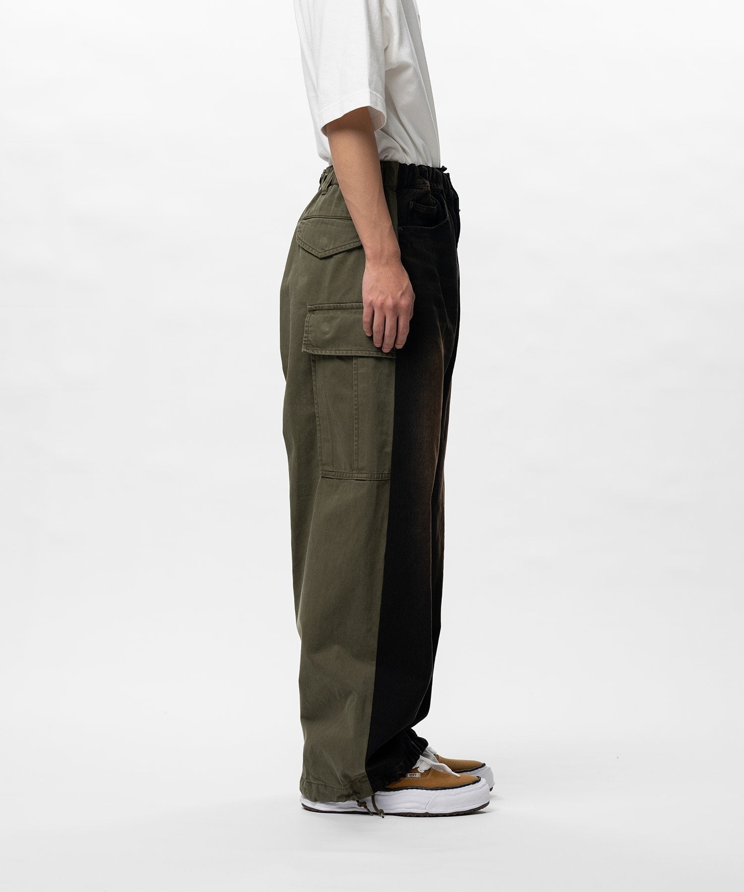 MIHARA YASUHIRO (ミハラヤスヒロ) FRONT BACK COMBINED DENIM PANTS