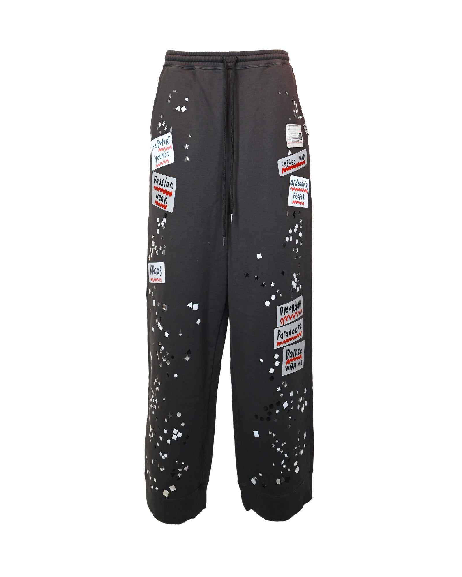 EMBELLISHED STICKER PANTS / BLACK