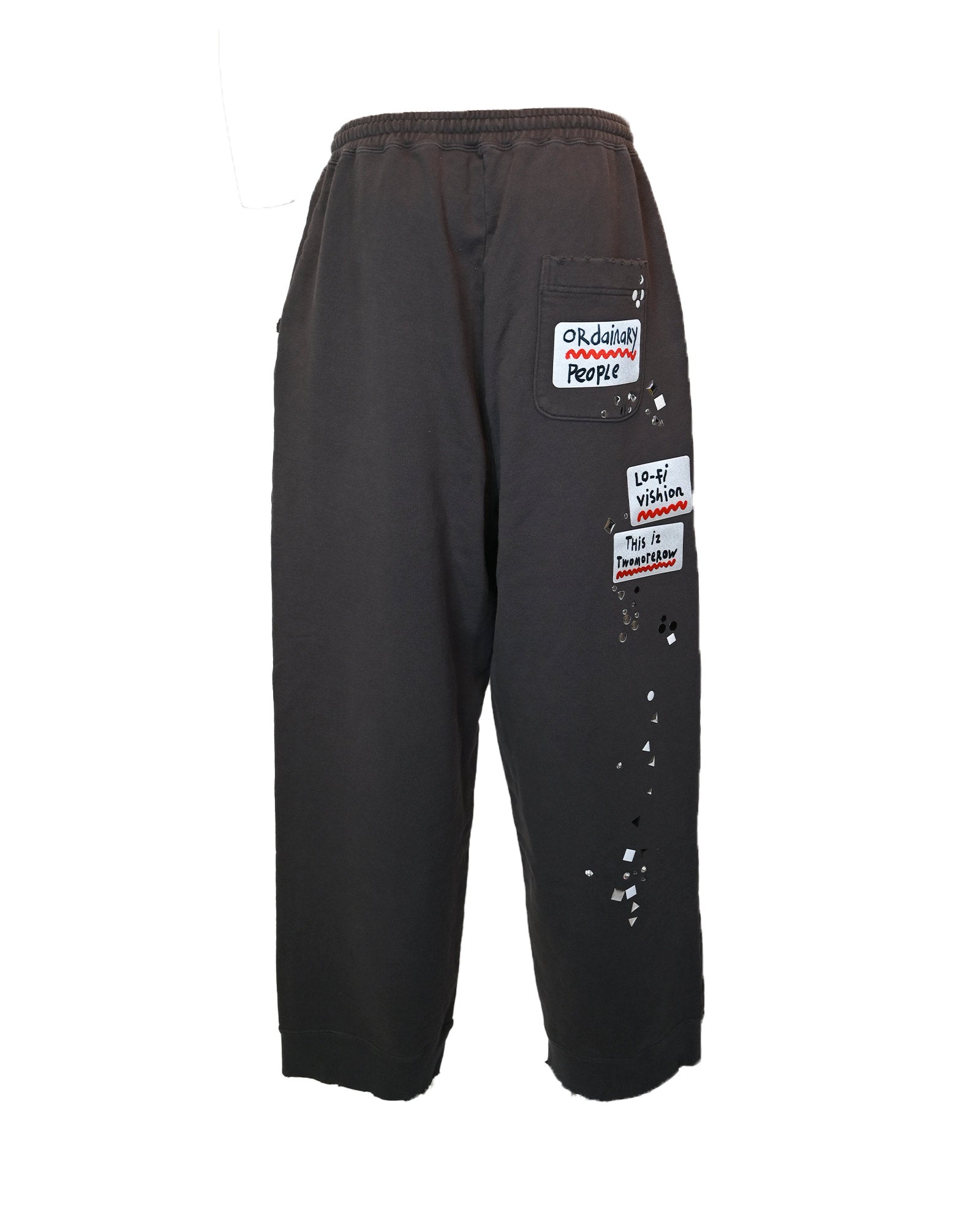 MIHARA YASUHIRO・ミハラヤスヒロ - スウェットパンツ EMBELLISHED STICKER PANTS / BLACK