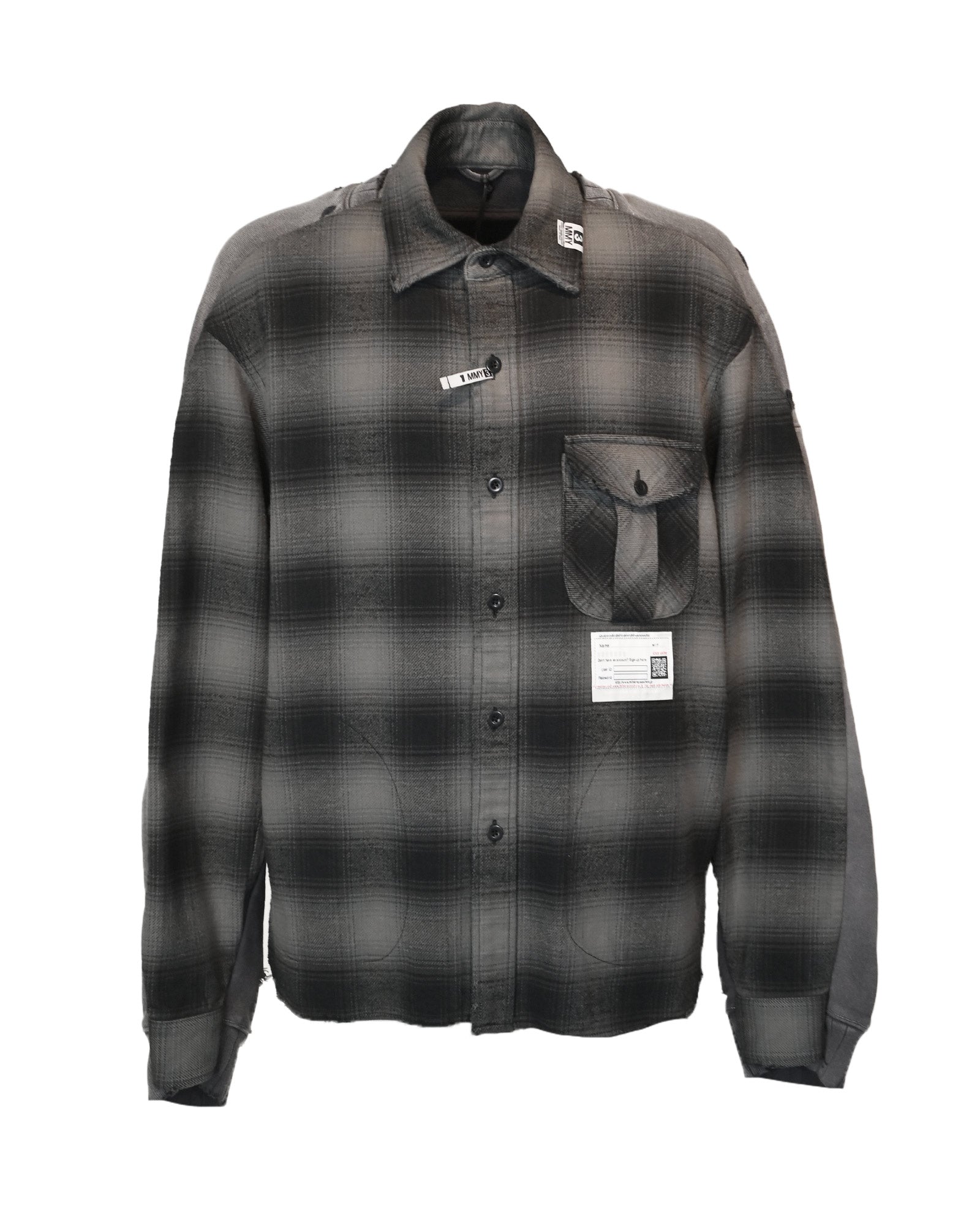 COMBINED SHIRTS×SWEAT / BLK/GRY