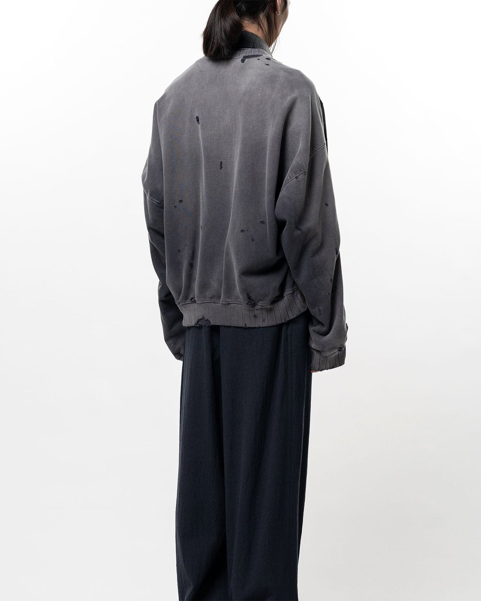 MIHARA YASUHIRO・ミハラヤスヒロ - シャツ COMBINED SHIRTS×SWEAT / BLK/GRY