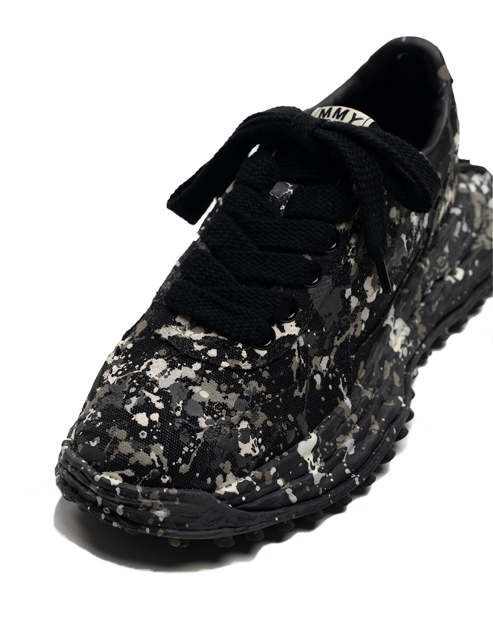 MIHARA YASUHIRO・Yasuhiro Mihara -  LARRY SPUTTERING LOW-TOP SNEAKERS / BLK/BLK