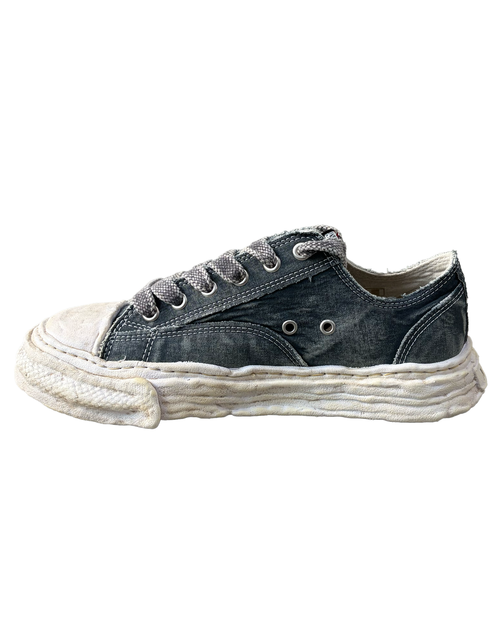 MIHARA YASUHIRO・ミハラヤスヒロ - ローカットスニーカー PETERSON23 BLEACHED CANVAS LOW-TOP SNEAKERS / GRAY
