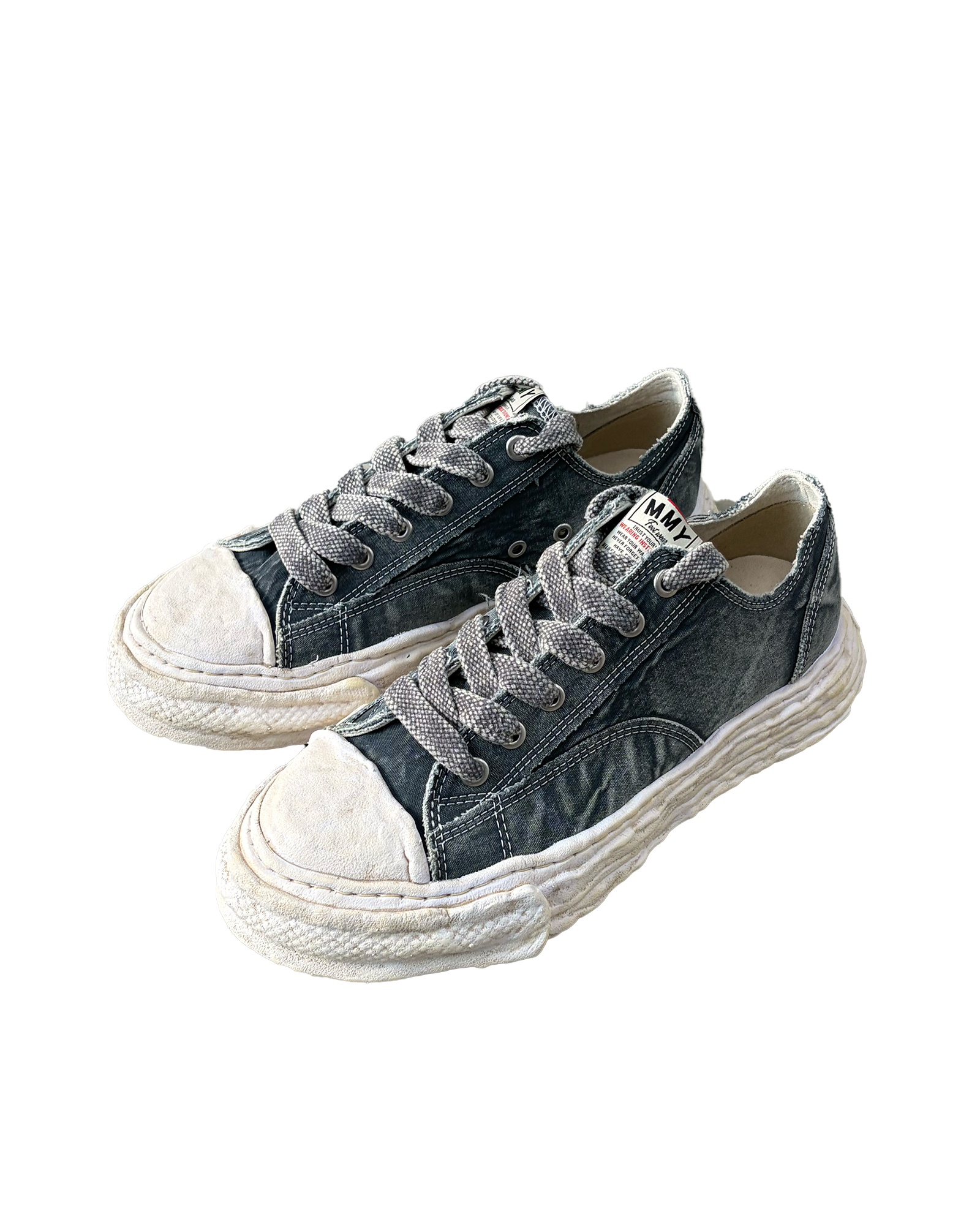 MIHARA YASUHIRO・ミハラヤスヒロ - ローカットスニーカー PETERSON23 BLEACHED CANVAS LOW-TOP SNEAKERS / GRAY