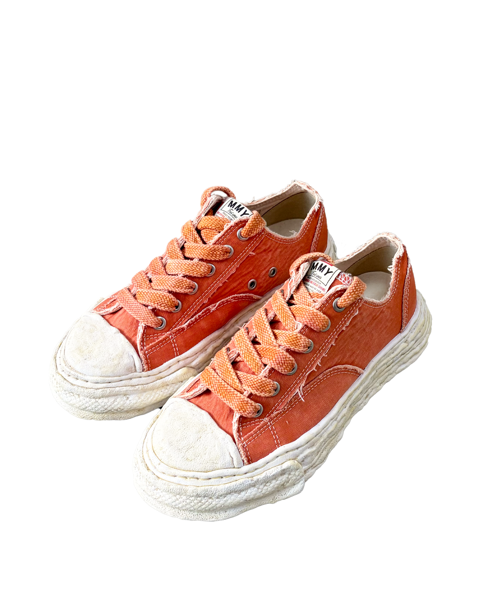 MIHARA YASUHIRO・ミハラヤスヒロ - ローカットスニーカー PETERSON23 BLEACHED CANVAS LOW-TOP SNEAKERS / ORANGE