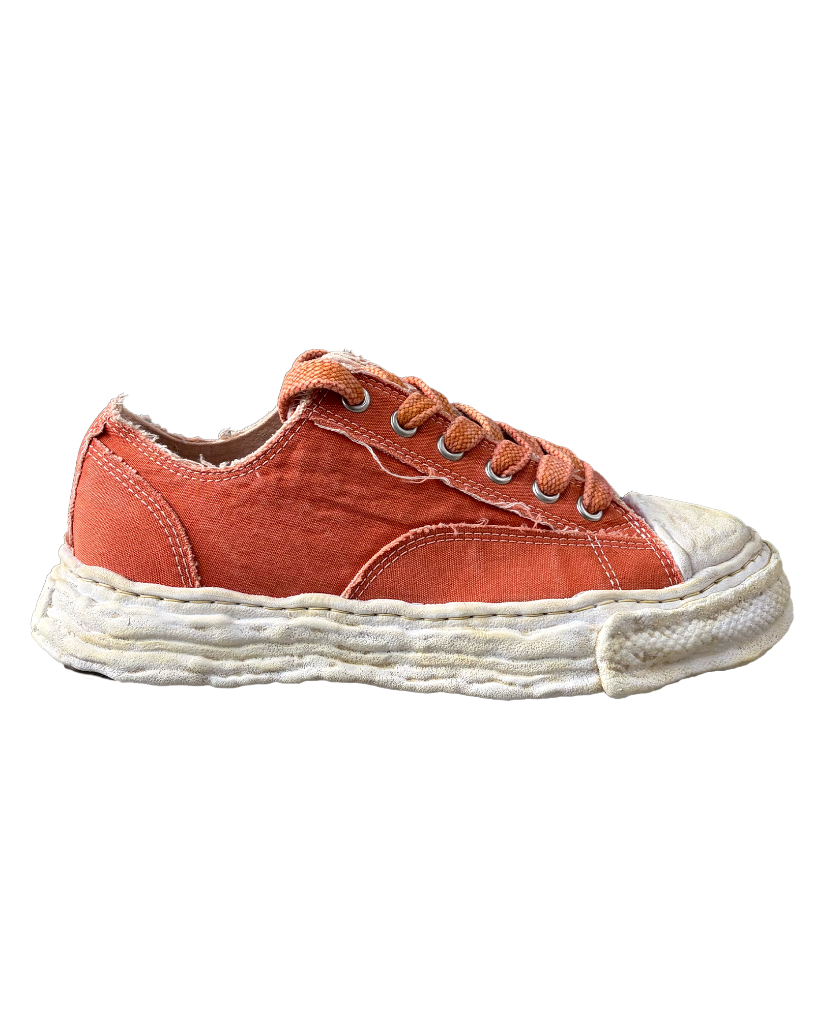 MIHARA YASUHIRO・ミハラヤスヒロ - ローカットスニーカー PETERSON23 BLEACHED CANVAS LOW-TOP SNEAKERS / ORANGE