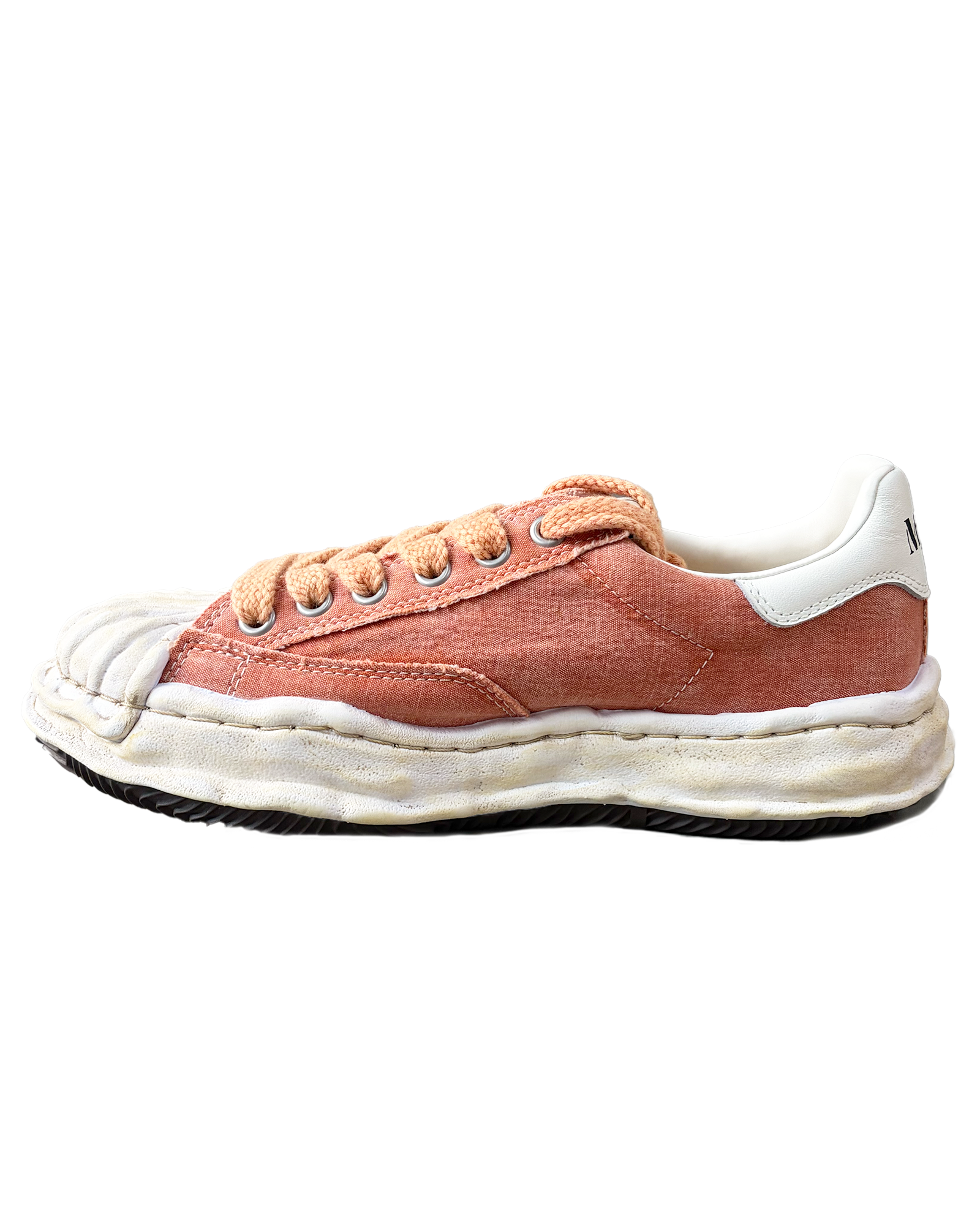 MIHARA YASUHIRO・Yasuhiro Mihara -  BLAKEY BLEACHED CANVAS LOW-TOP SNEAKERS / ORANGE