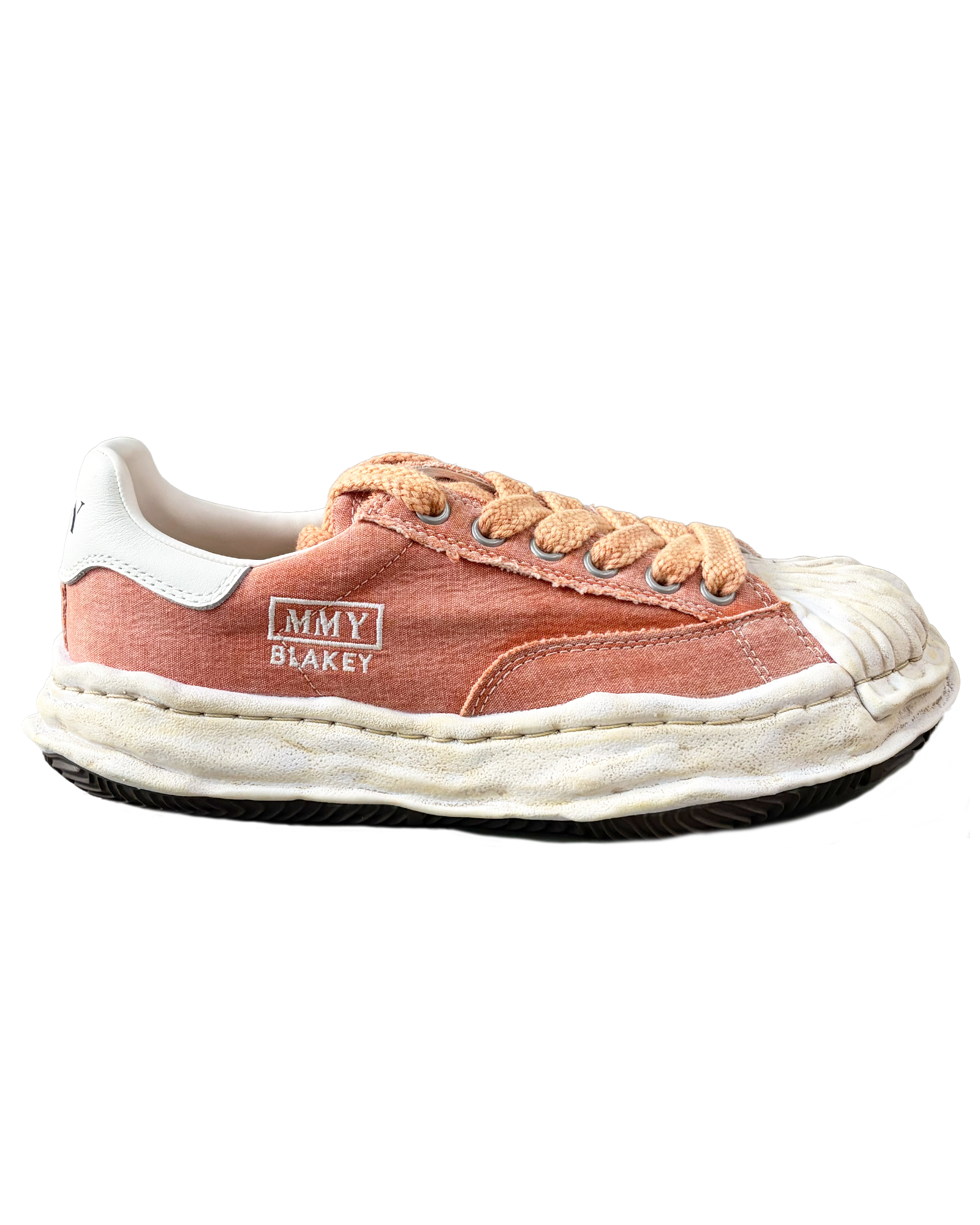 MIHARA YASUHIRO・Yasuhiro Mihara -  BLAKEY BLEACHED CANVAS LOW-TOP SNEAKERS / ORANGE