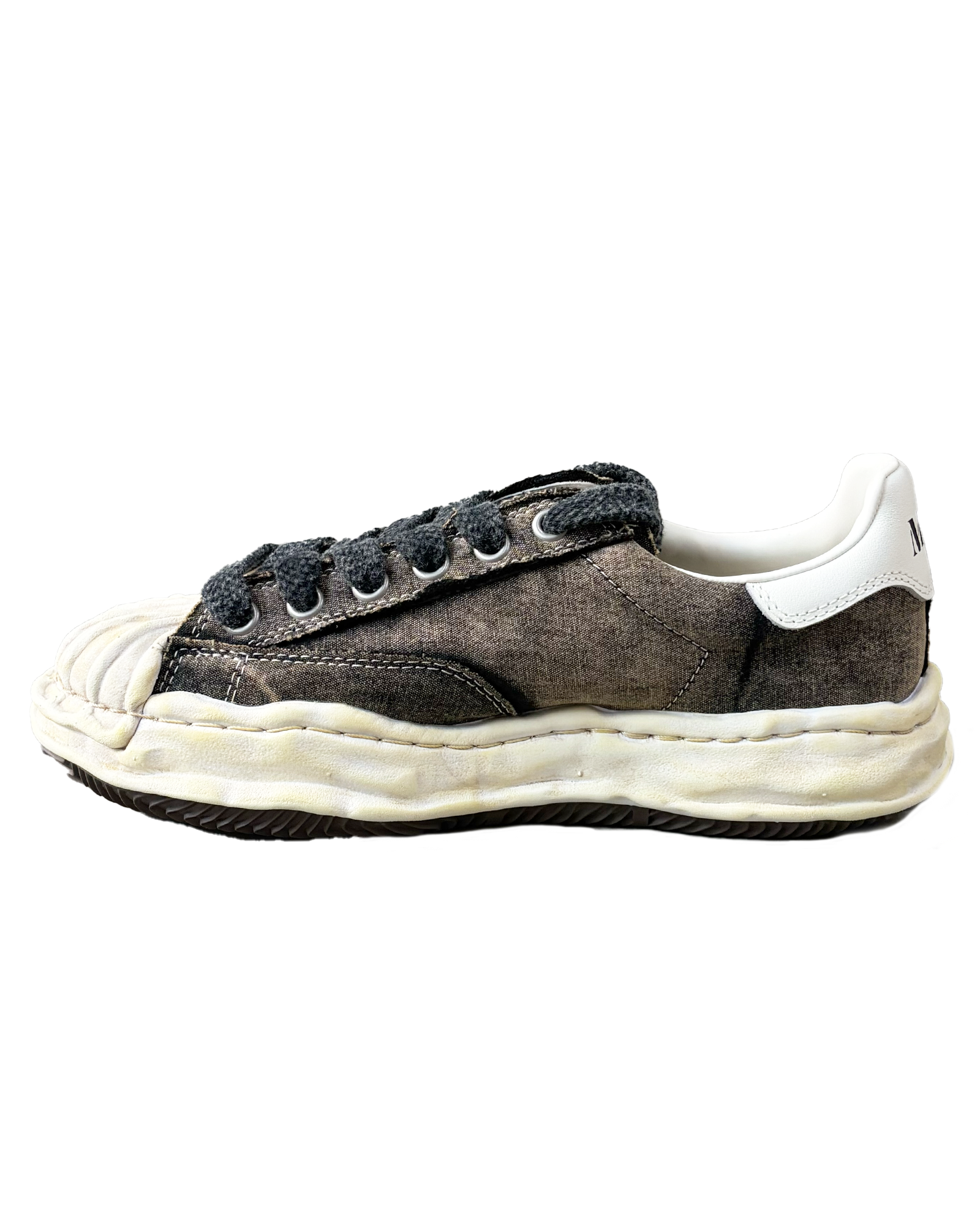 MIHARA YASUHIRO・ミハラヤスヒロ - ローカットスニーカー BLAKEY BLEACHED CANVAS LOW-TOP SNEAKERS / BLACK