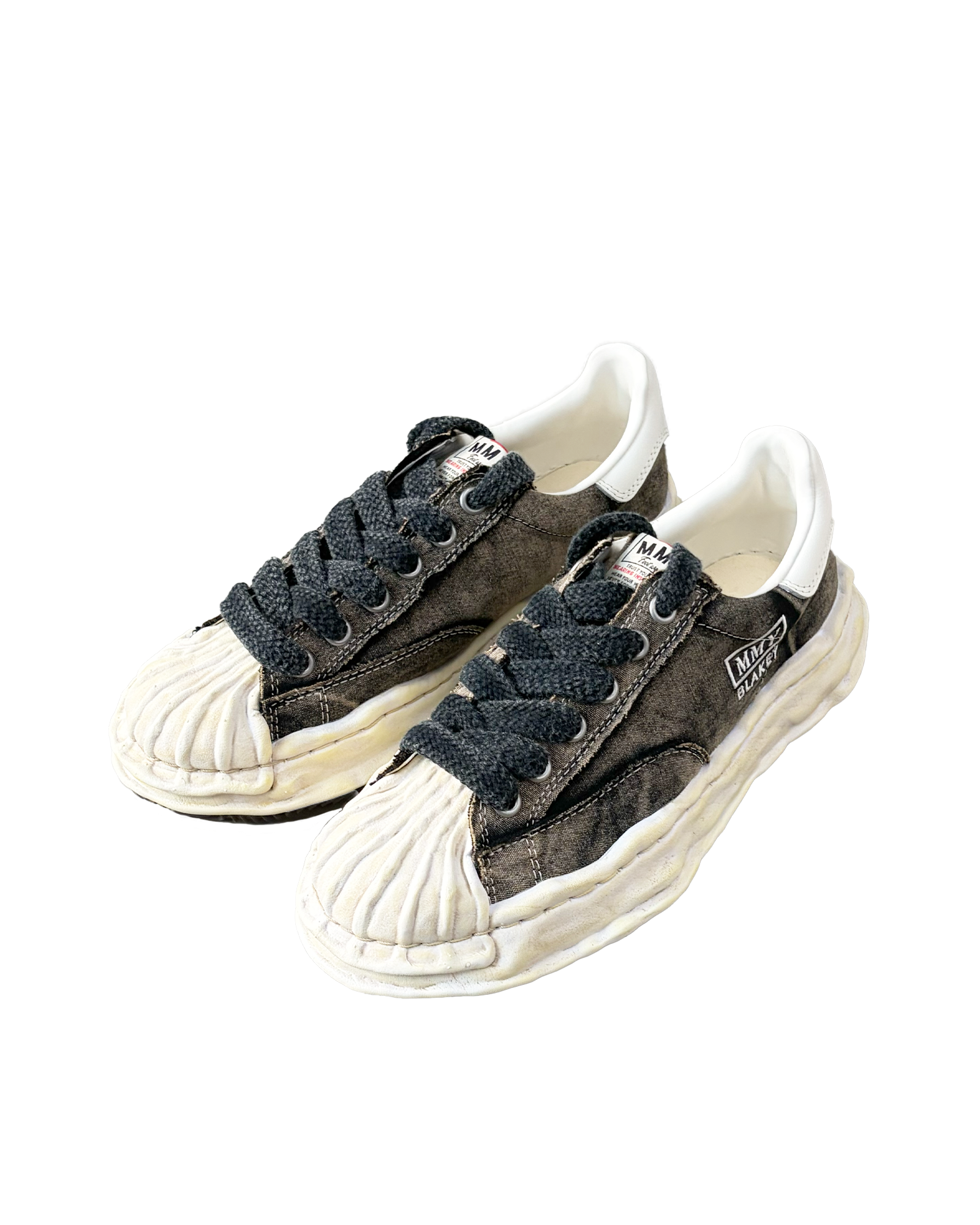 MIHARA YASUHIRO・ミハラヤスヒロ - ローカットスニーカー BLAKEY BLEACHED CANVAS LOW-TOP SNEAKERS / BLACK