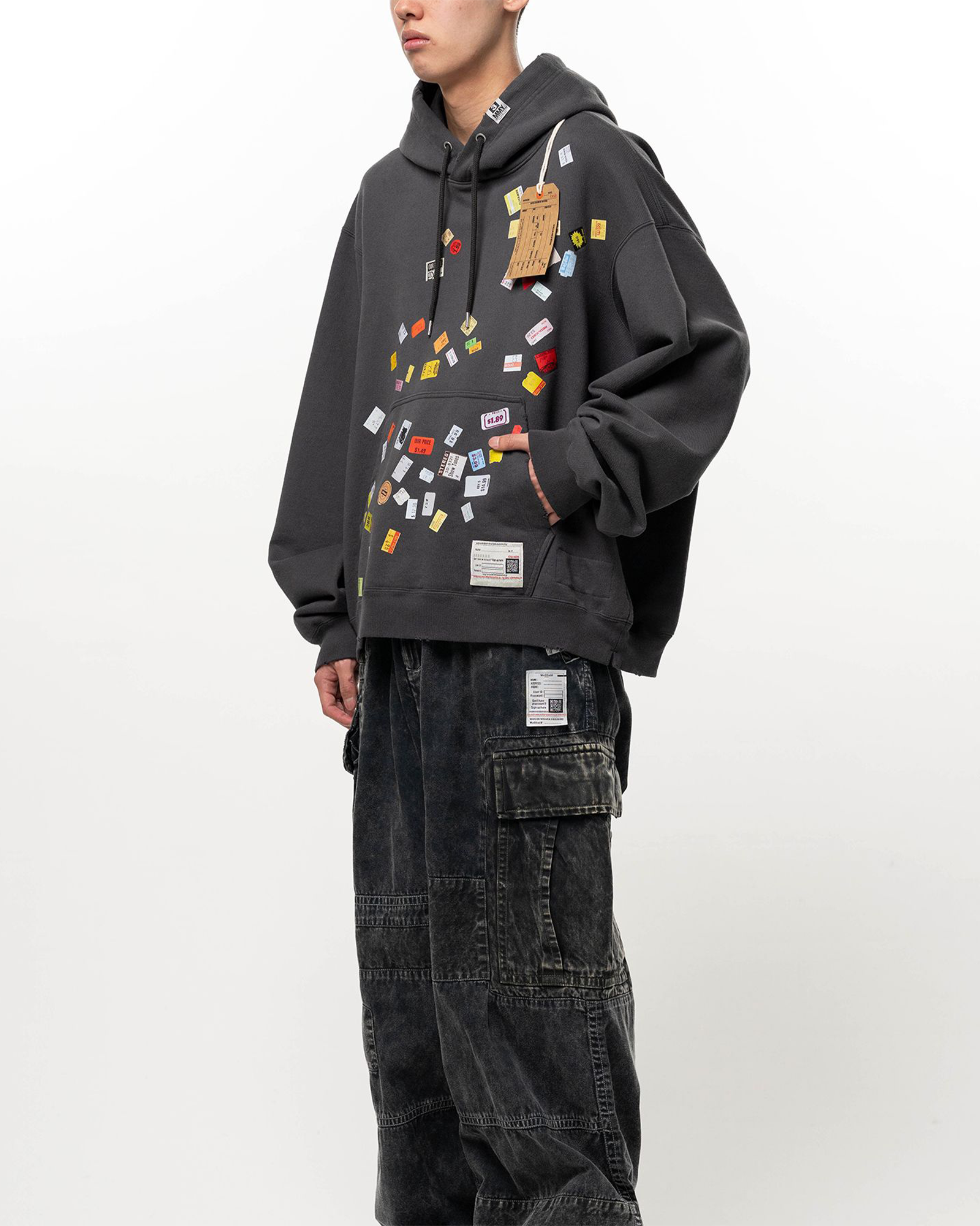 MIHARA YASUHIRO・ミハラヤスヒロ - パーカー・フーディ PRICE STICKER SWEAT HOODIE / BLACK