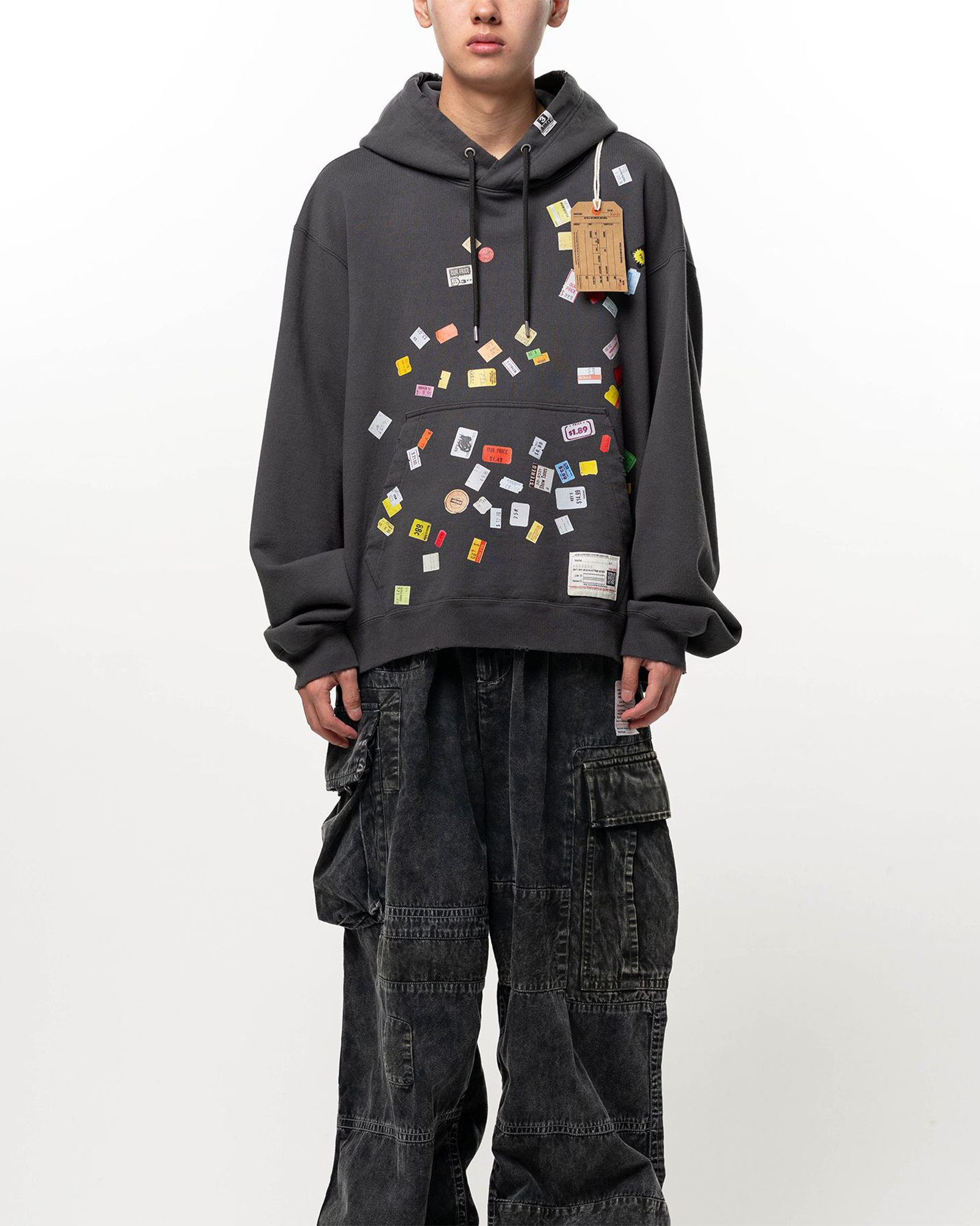 MIHARA YASUHIRO・ミハラヤスヒロ - パーカー・フーディ PRICE STICKER SWEAT HOODIE / BLACK