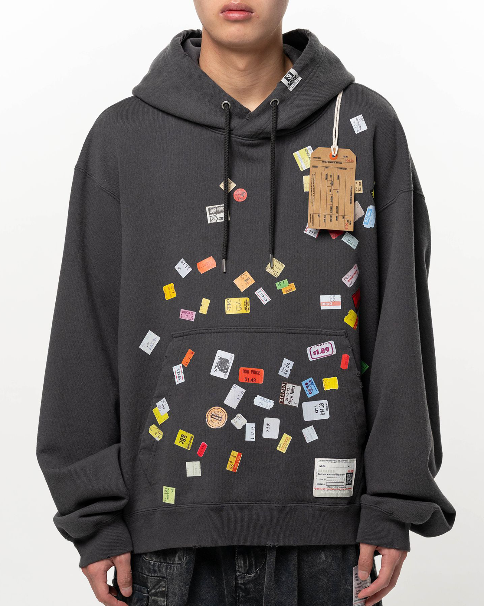 MIHARA YASUHIRO・ミハラヤスヒロ - パーカー・フーディ PRICE STICKER SWEAT HOODIE / BLACK
