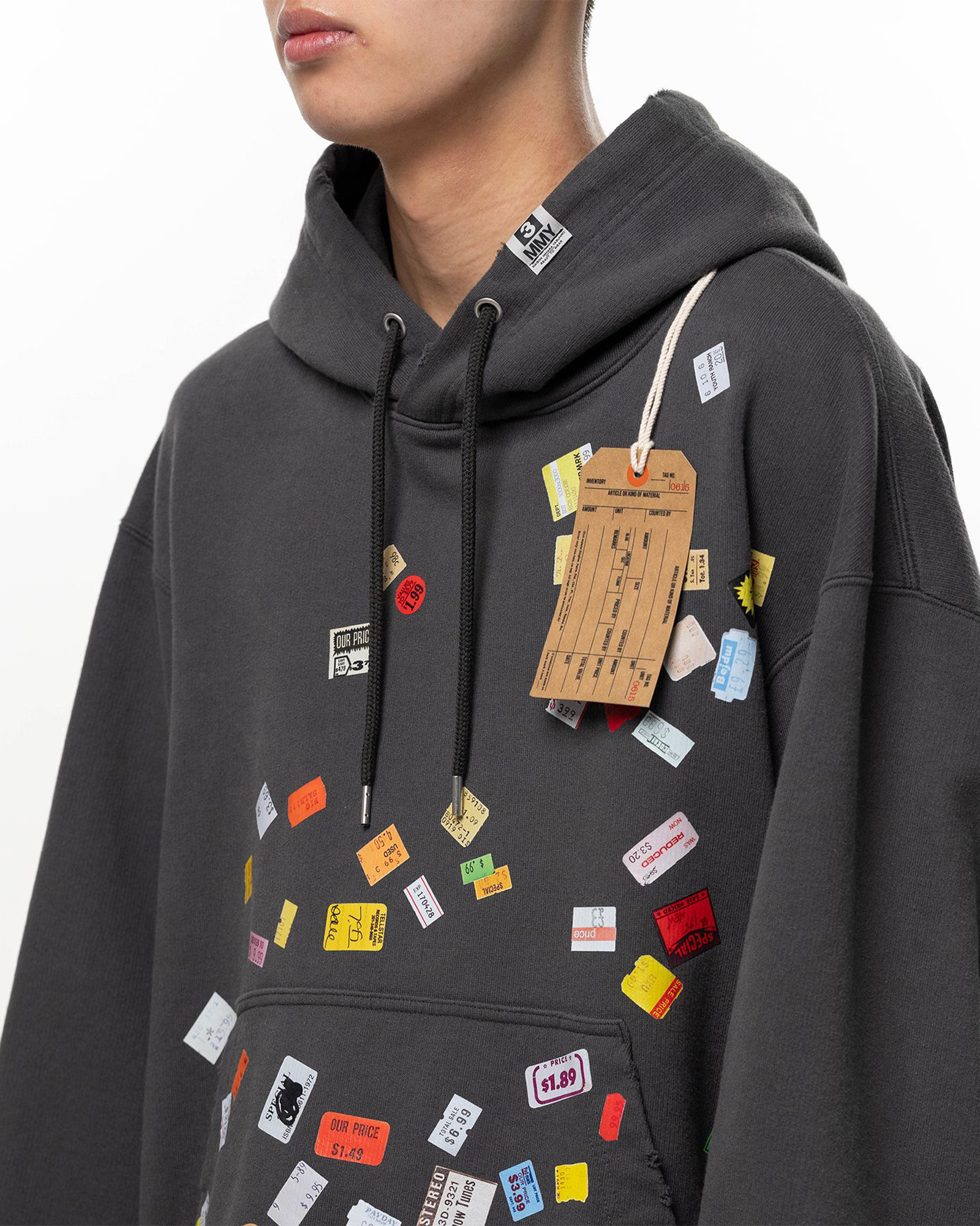 MIHARA YASUHIRO・ミハラヤスヒロ - パーカー・フーディ PRICE STICKER SWEAT HOODIE / BLACK