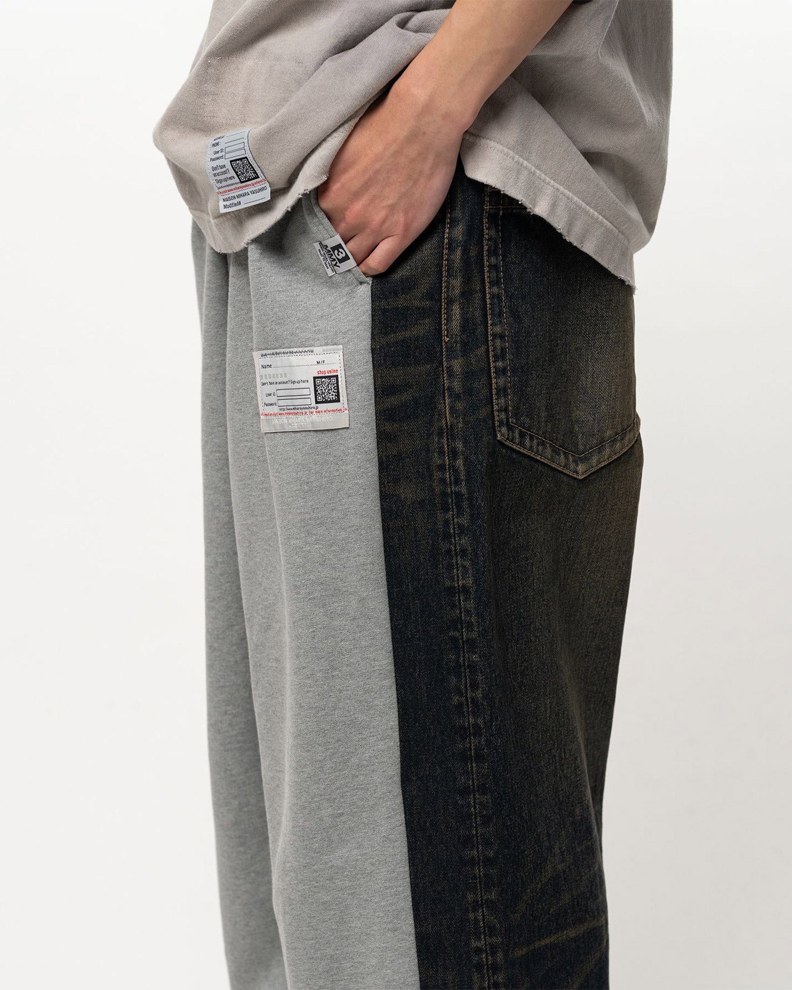 MIHARA YASUHIRO・ミハラヤスヒロ - スウェットパンツ COMBINED DENIM×SWEAT PT / INDIGO