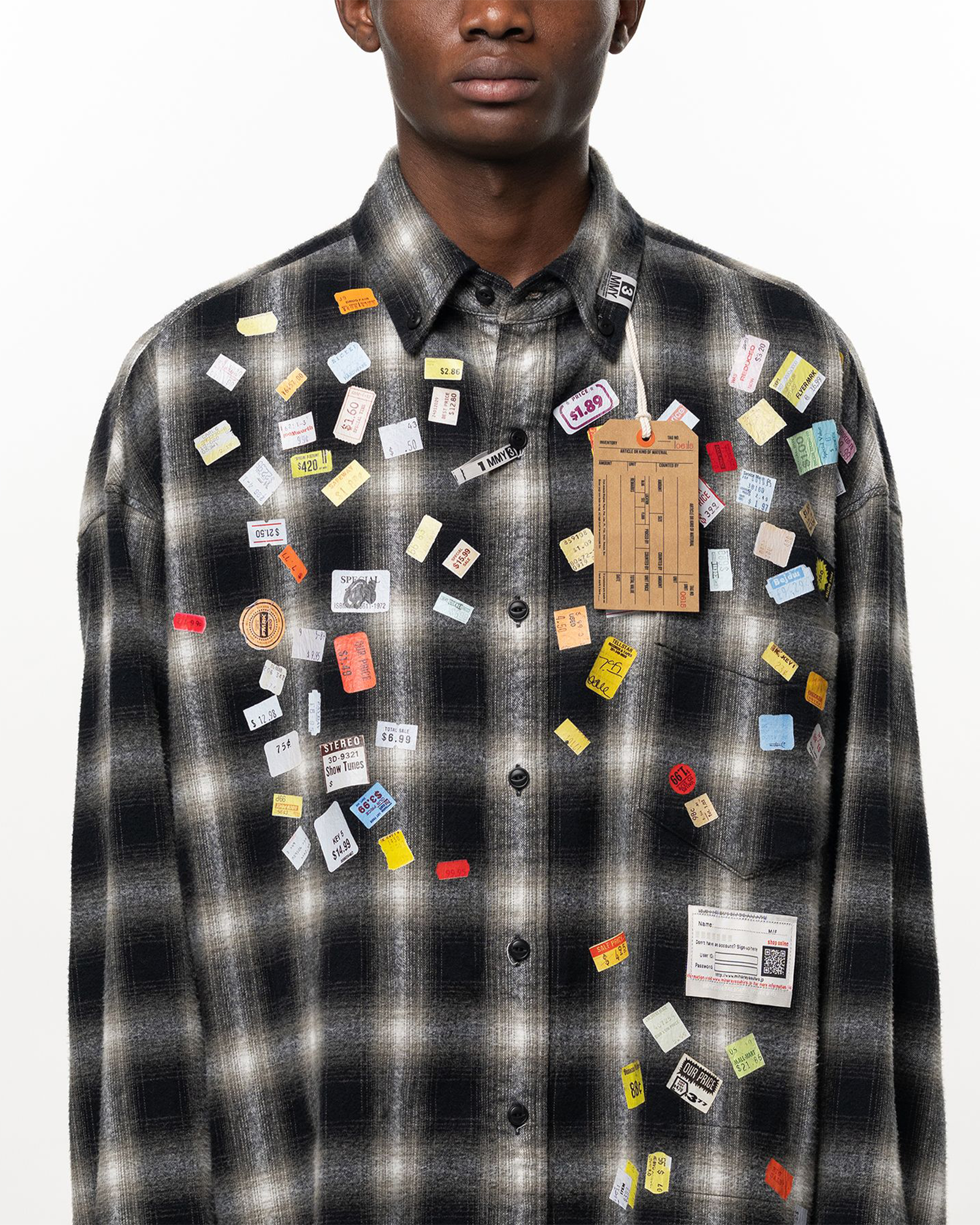 MIHARA YASUHIRO・Yasuhiro Mihara -  PRICE STICKER CHECK SH / BLACK