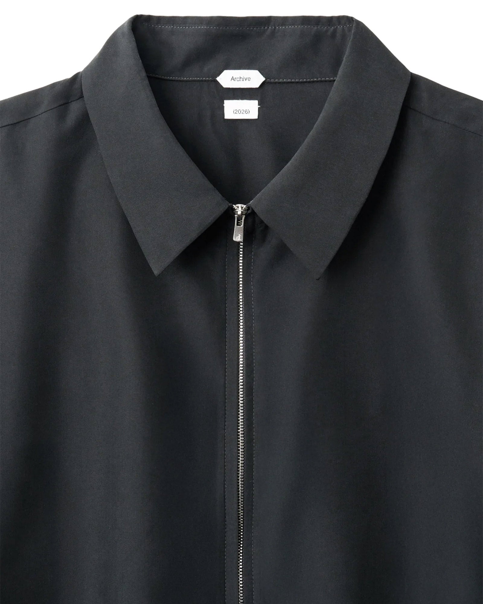 POST ARCHIVE FACTION・ポスト アーカイブ ファクション - シャツ ZIP SHIRT (ARCHIVE) / BLACK RAYON