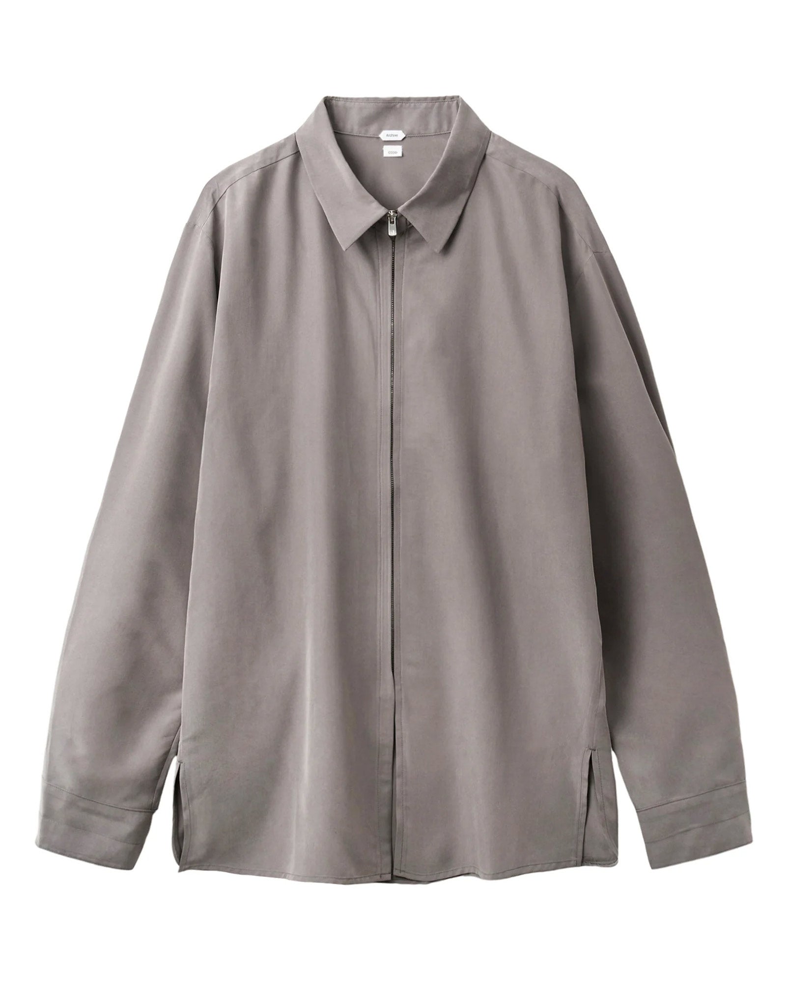 ZIP SHIRT (ARCHIVE) / GREY RAYON