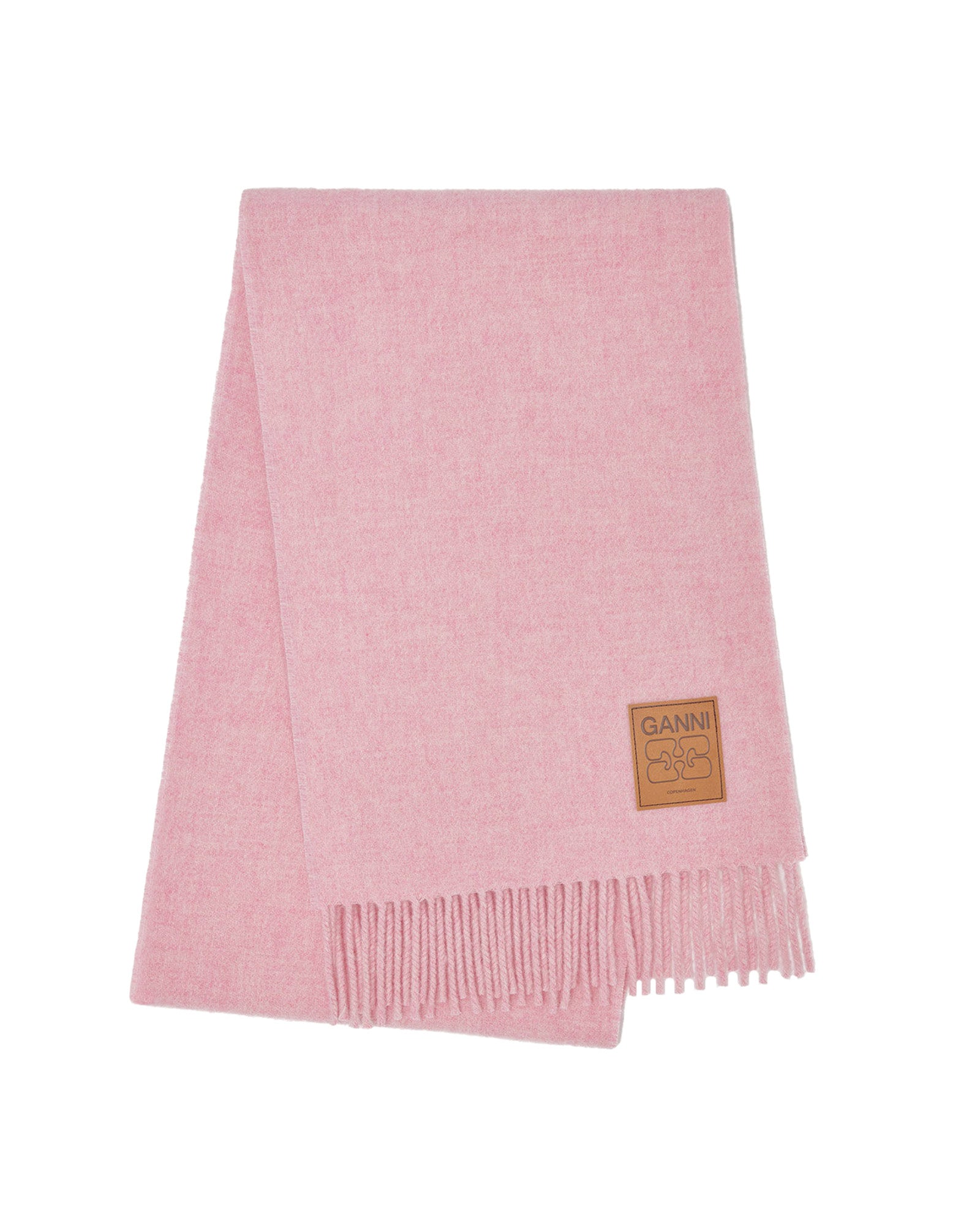 DOUBLE FACE WOOL SOLID SCARF / PINK