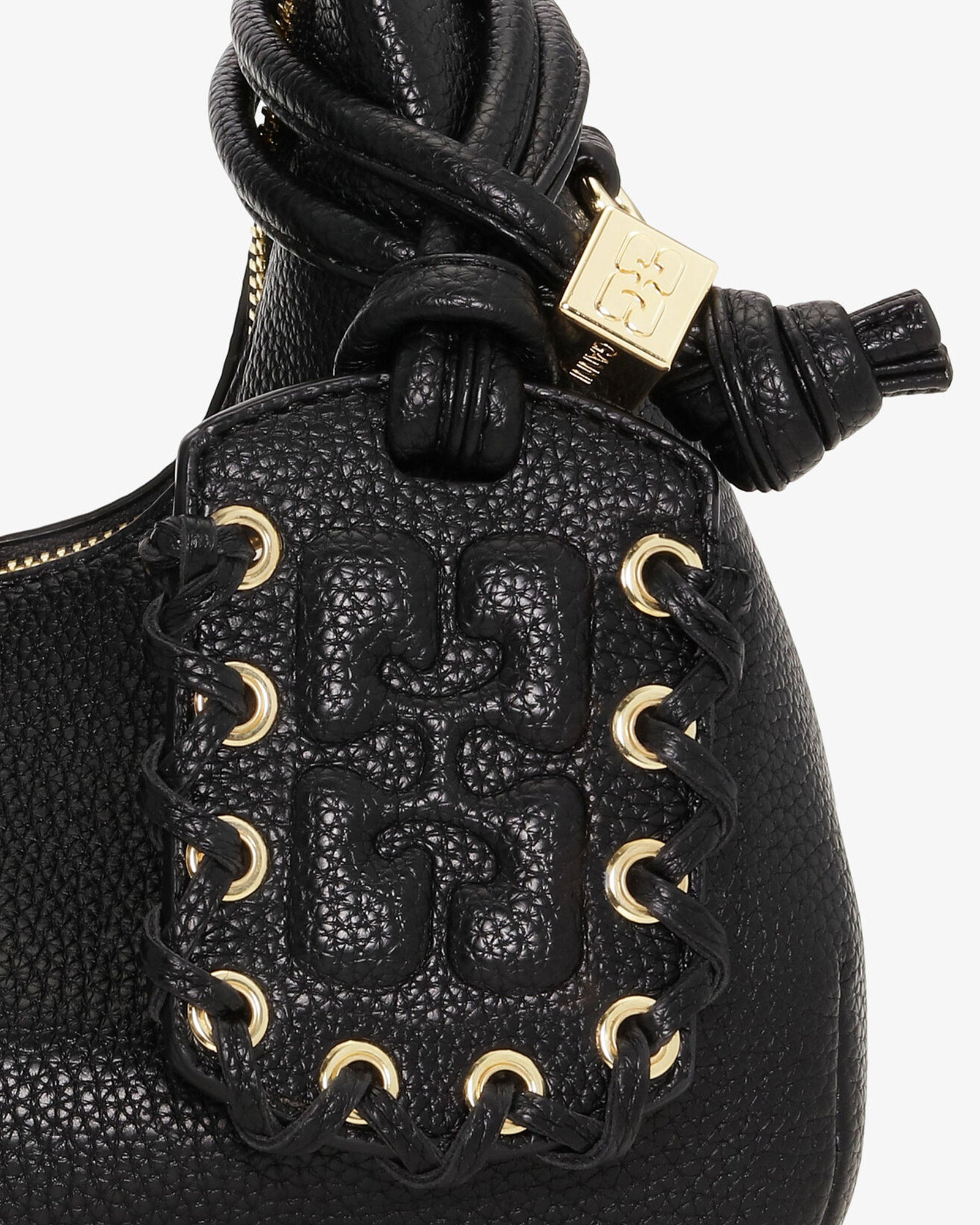 GANNI・ガニー - ハンドバッグ HOBO MINI GRAINED / BLACK