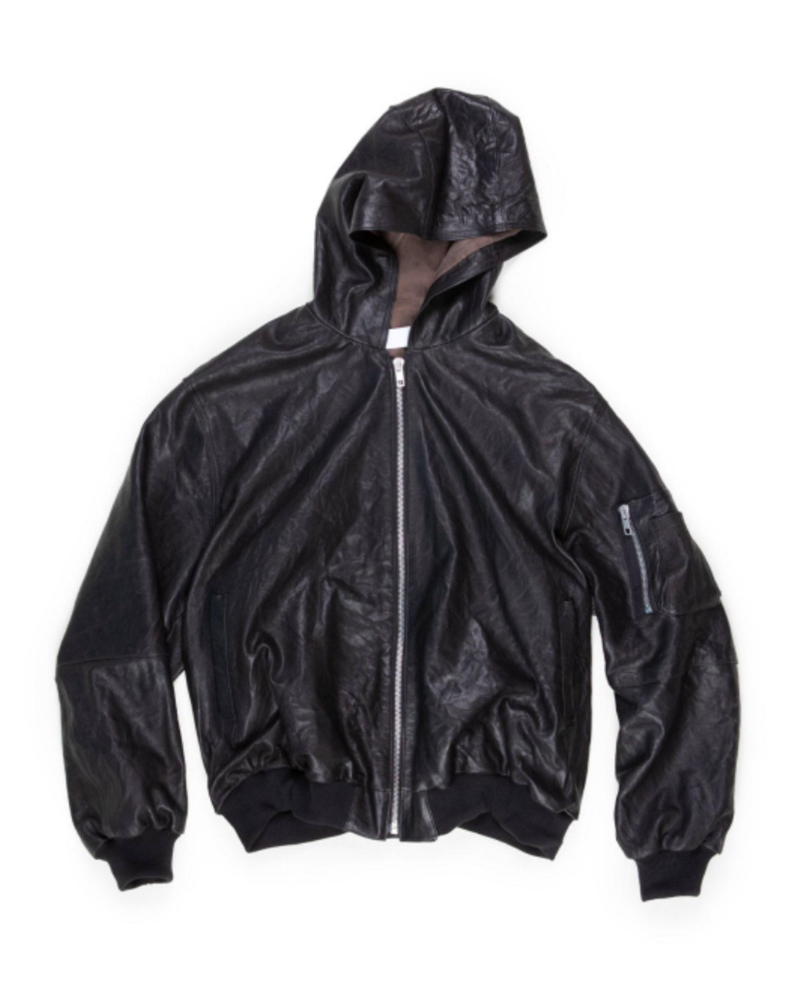 LEATHER BOMBER JACKET / ART BLACK
