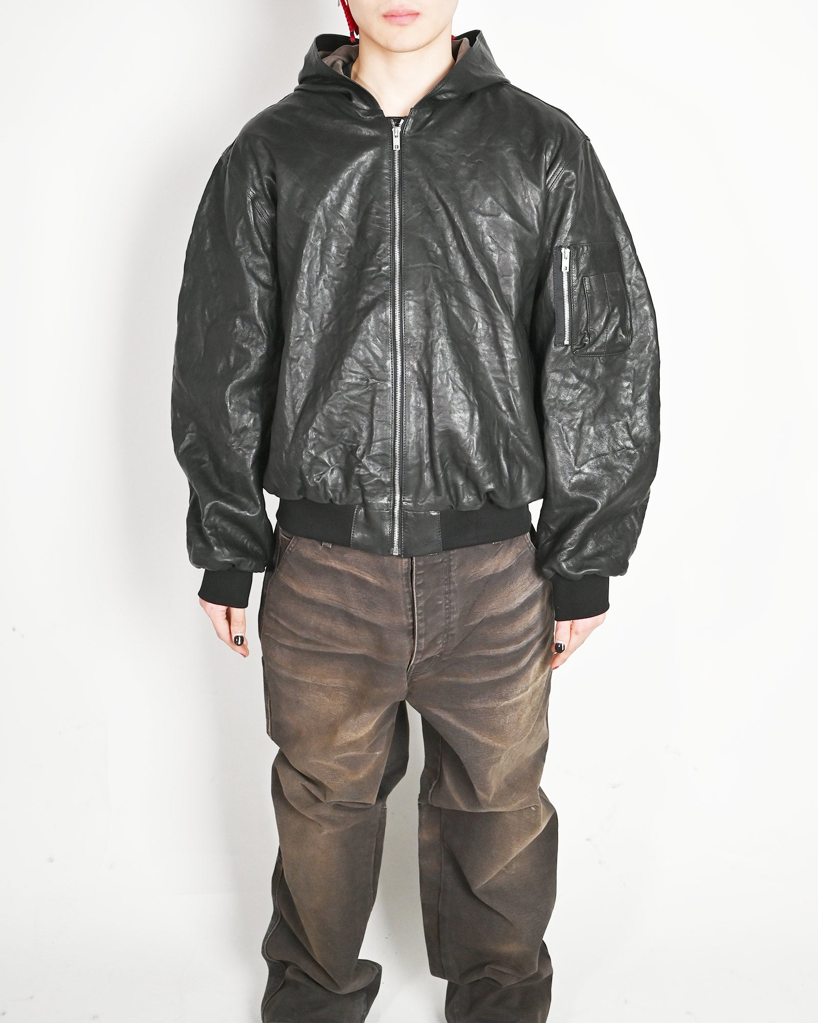 ALEXANDER DIGENOVA・アレキサンダー・ディジェノバ - ジャケット LEATHER BOMBER JACKET / ART BLACK