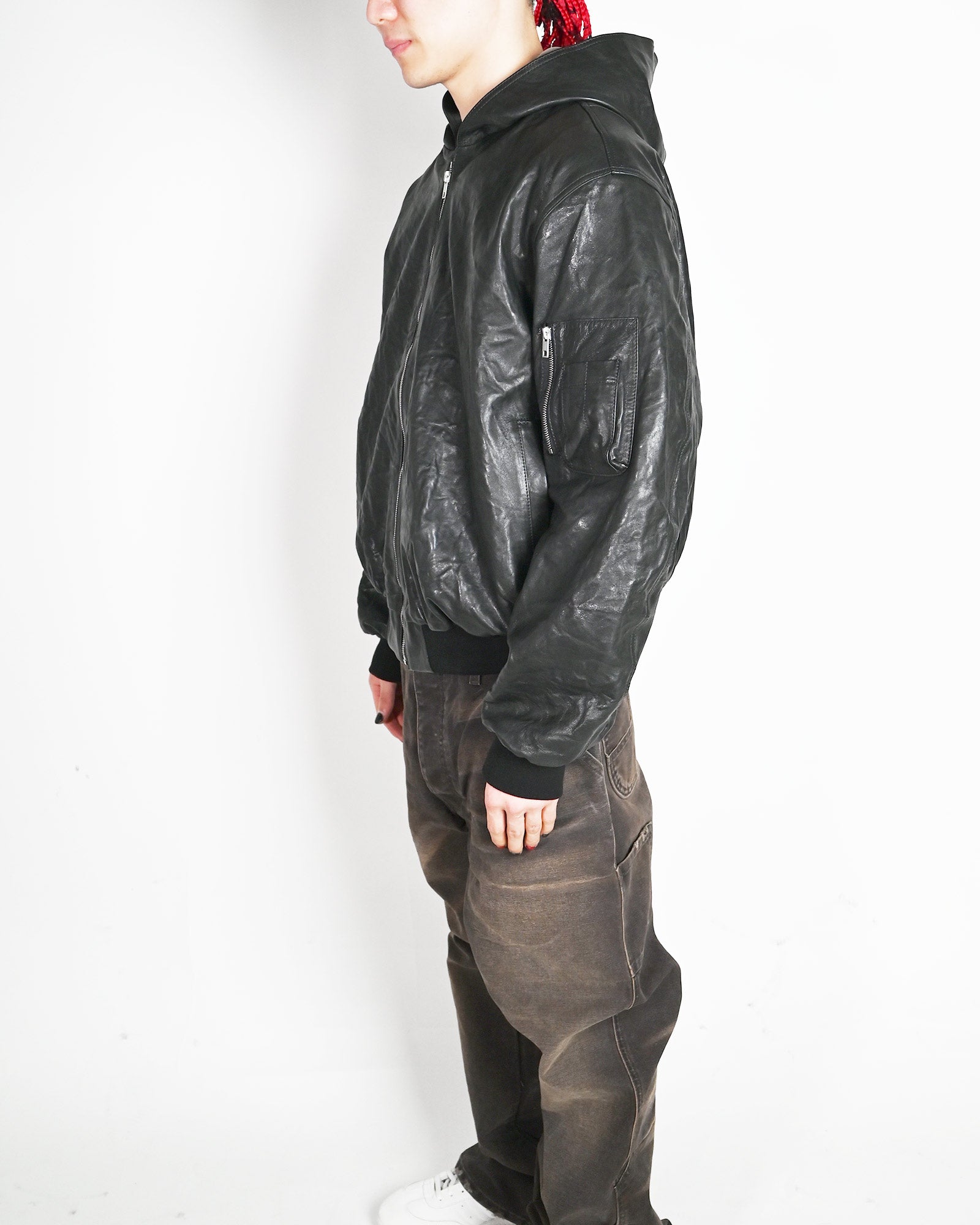 ALEXANDER DIGENOVA・アレキサンダー・ディジェノバ - ジャケット LEATHER BOMBER JACKET / ART BLACK