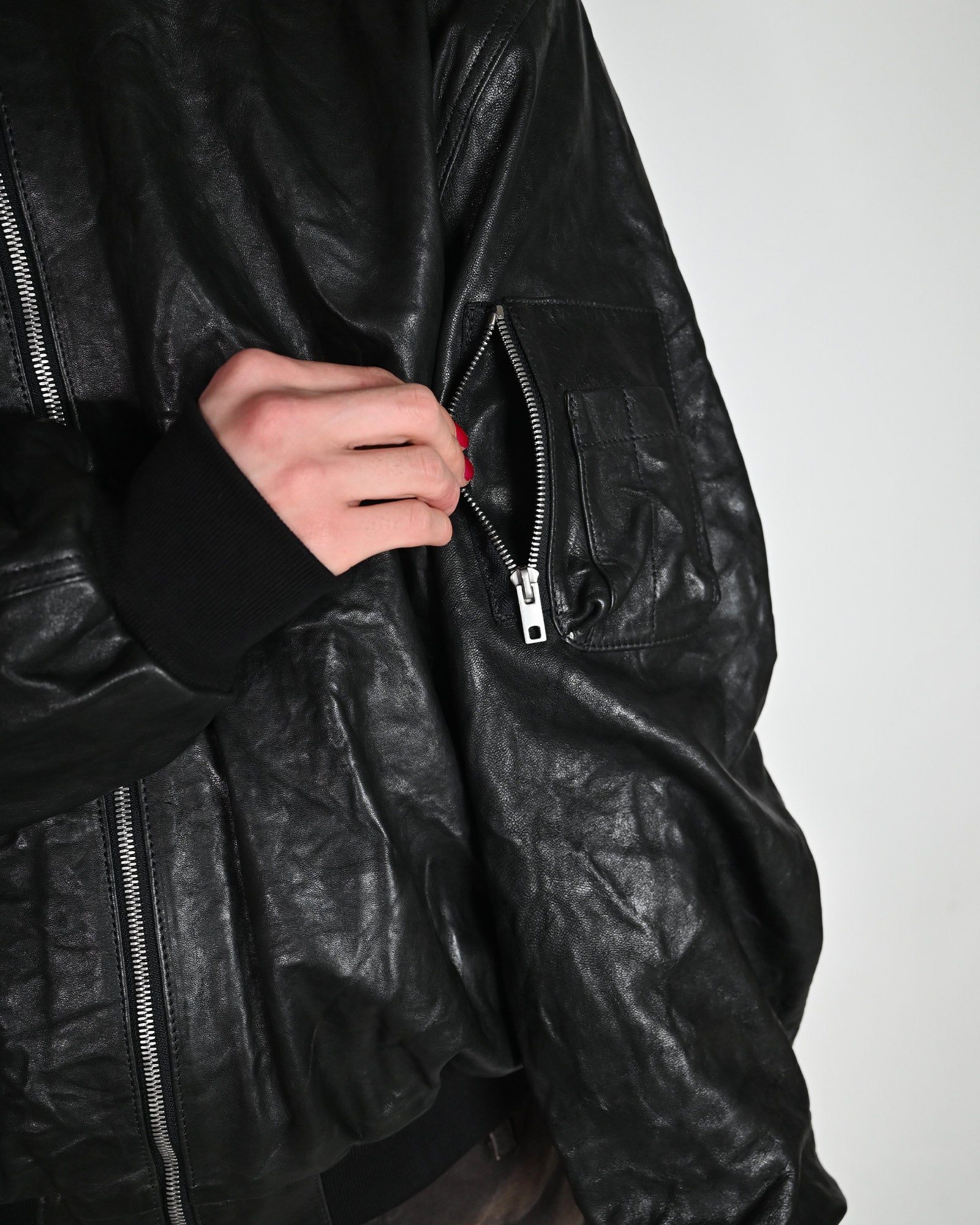 ALEXANDER DIGENOVA・アレキサンダー・ディジェノバ - ジャケット LEATHER BOMBER JACKET / ART BLACK