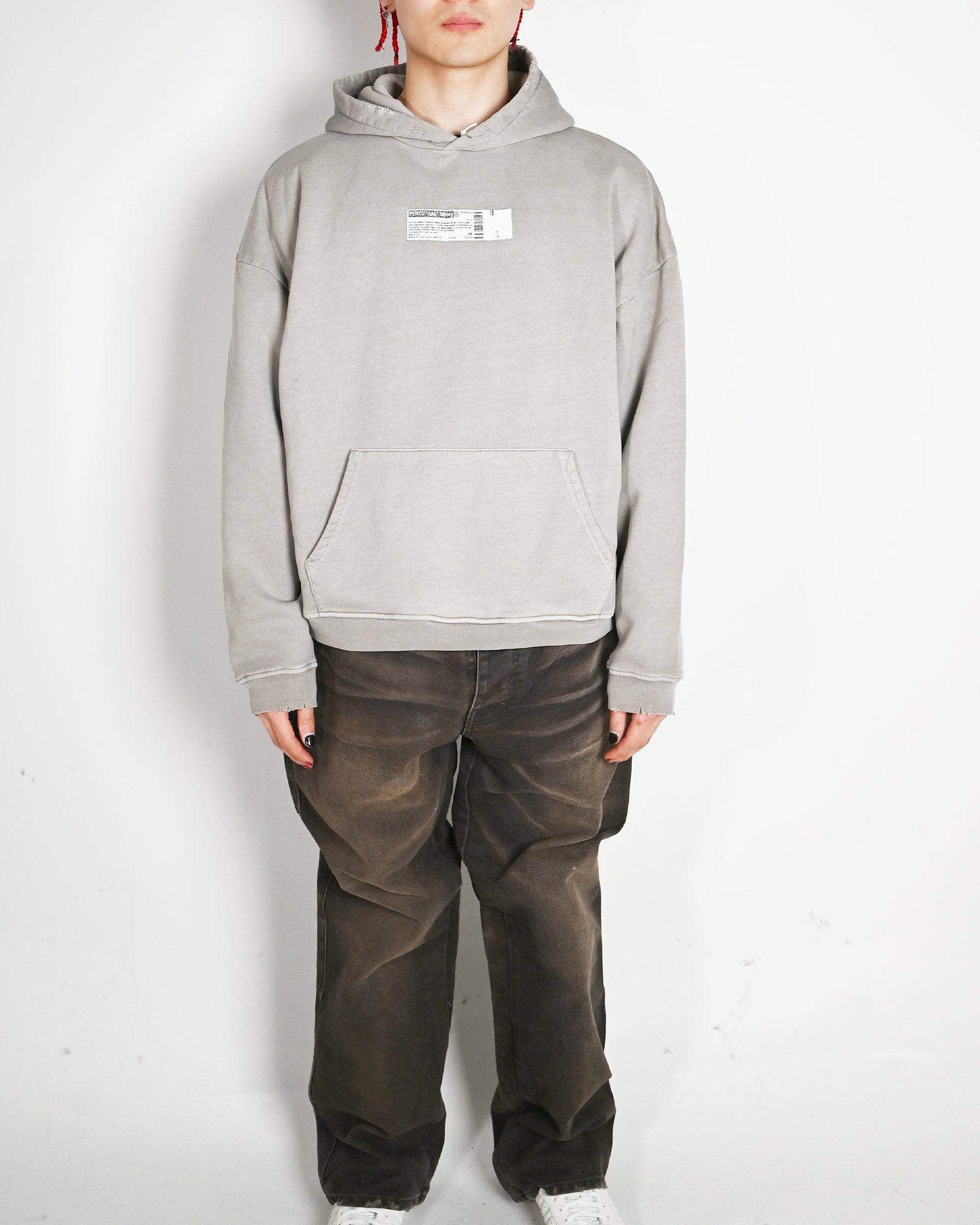 ALEXANDER DIGENOVA・アレキサンダー・ディジェノバ - パーカー・フーディ TRUTH SERUM SHRUNKEN HOODIE / LIGHT GREY