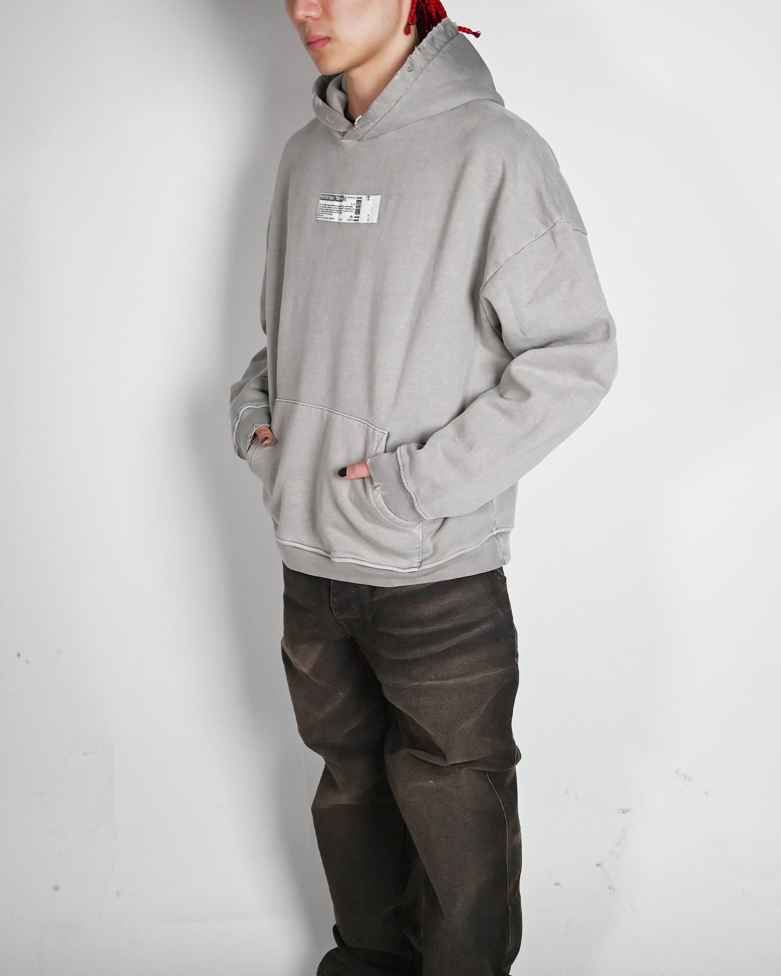 ALEXANDER DIGENOVA・アレキサンダー・ディジェノバ - パーカー・フーディ TRUTH SERUM SHRUNKEN HOODIE / LIGHT GREY