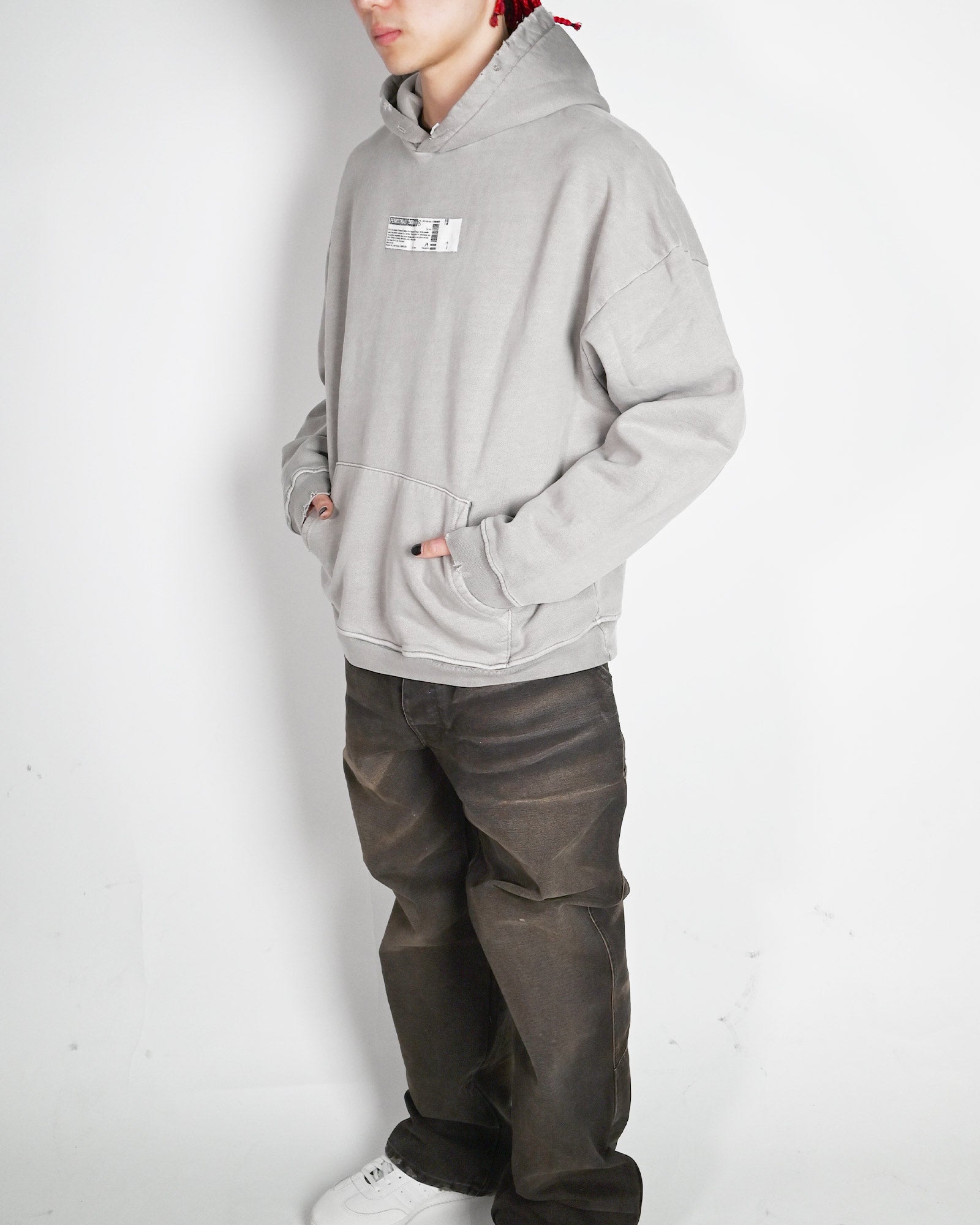 ALEXANDER DIGENOVA・アレキサンダー・ディジェノバ - パーカー・フーディ TRUTH SERUM SHRUNKEN HOODIE / LIGHT GREY