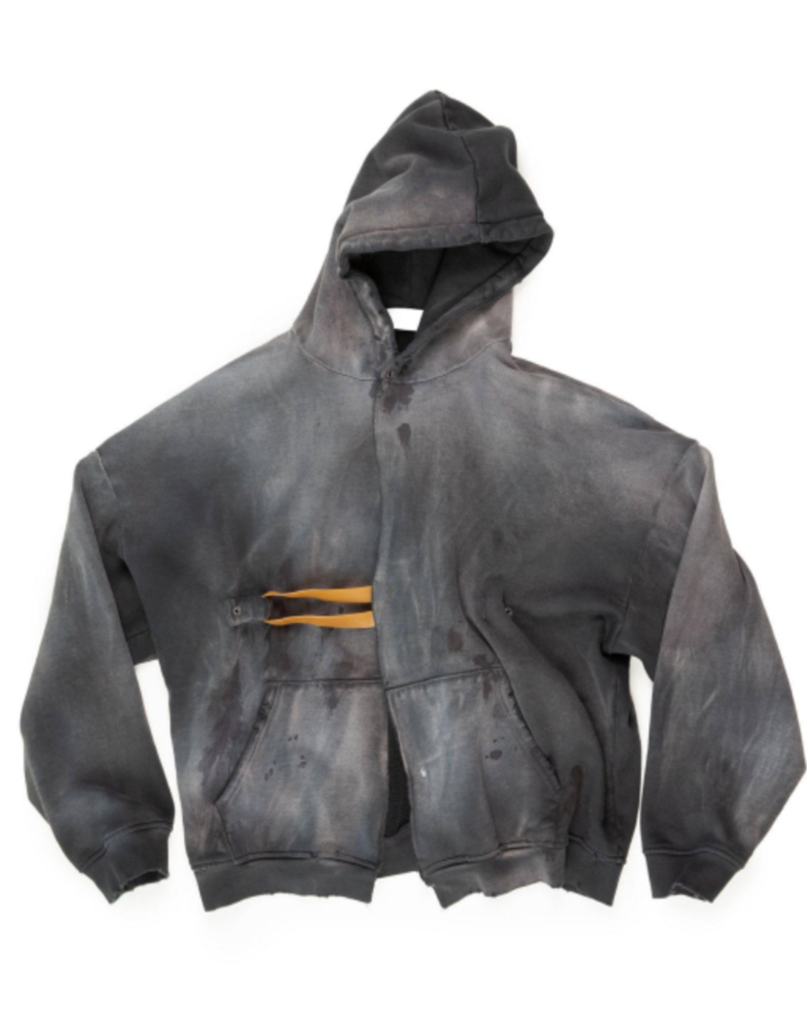 RUBBER BAND HOODIE / THRASHED VINTAGE BLACK